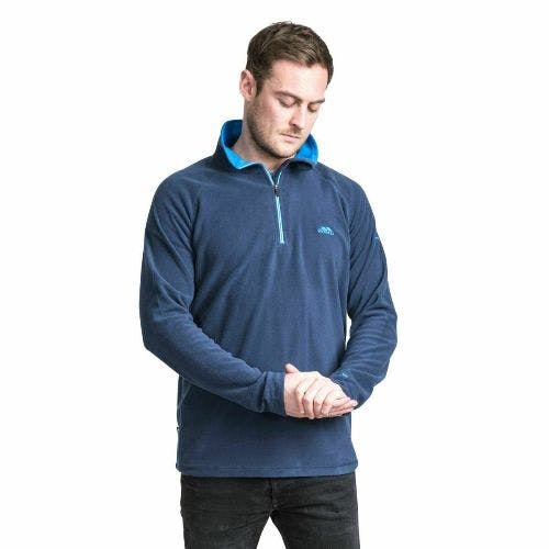 Trespass Men's Blackford Microfleece Pull Over Zip Fleece Top - Navy - S