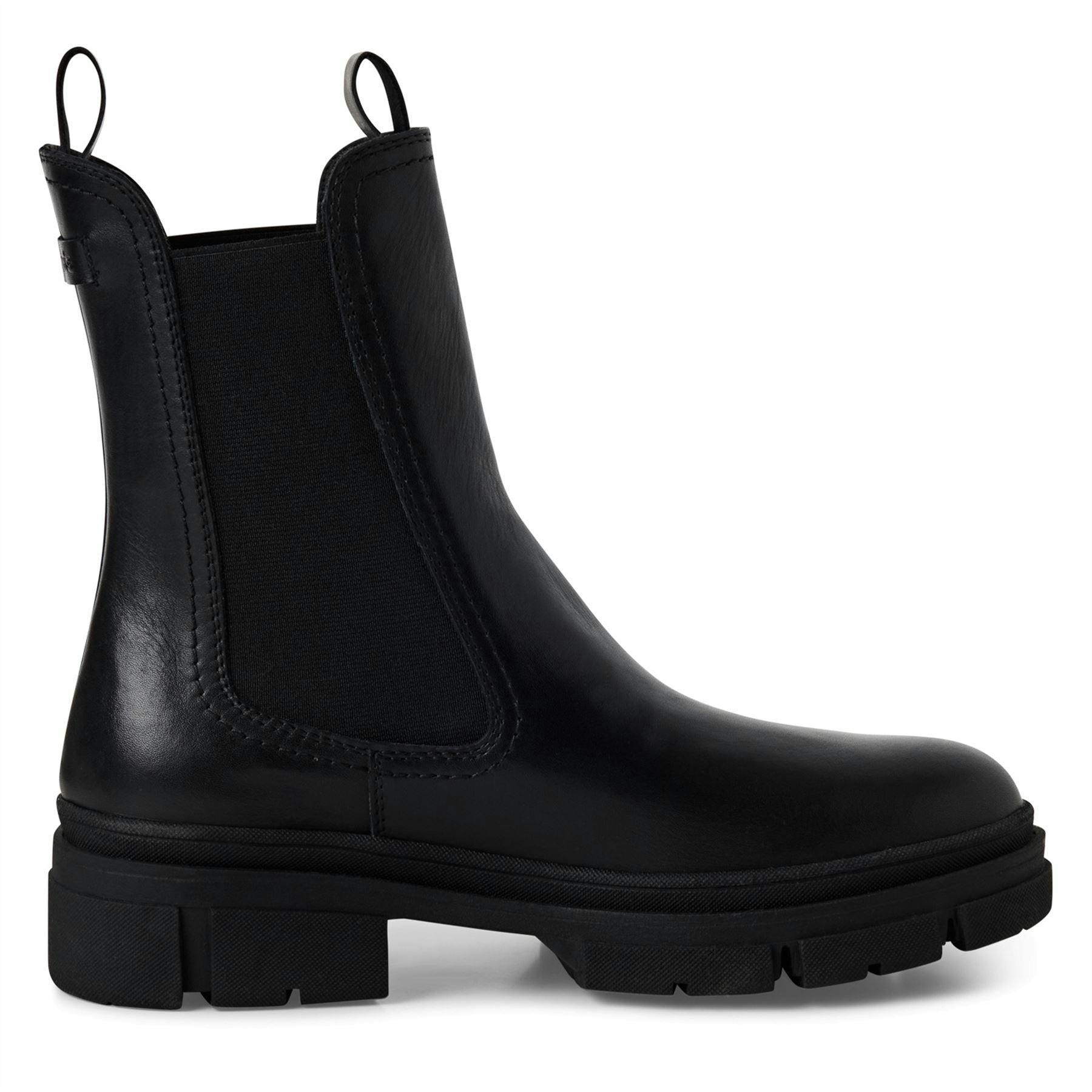 Tamaris Women's Black Leather Classic High Pull-On Chelsea Ankle Boots - Uk 5 | Eu 38 | Us 7
