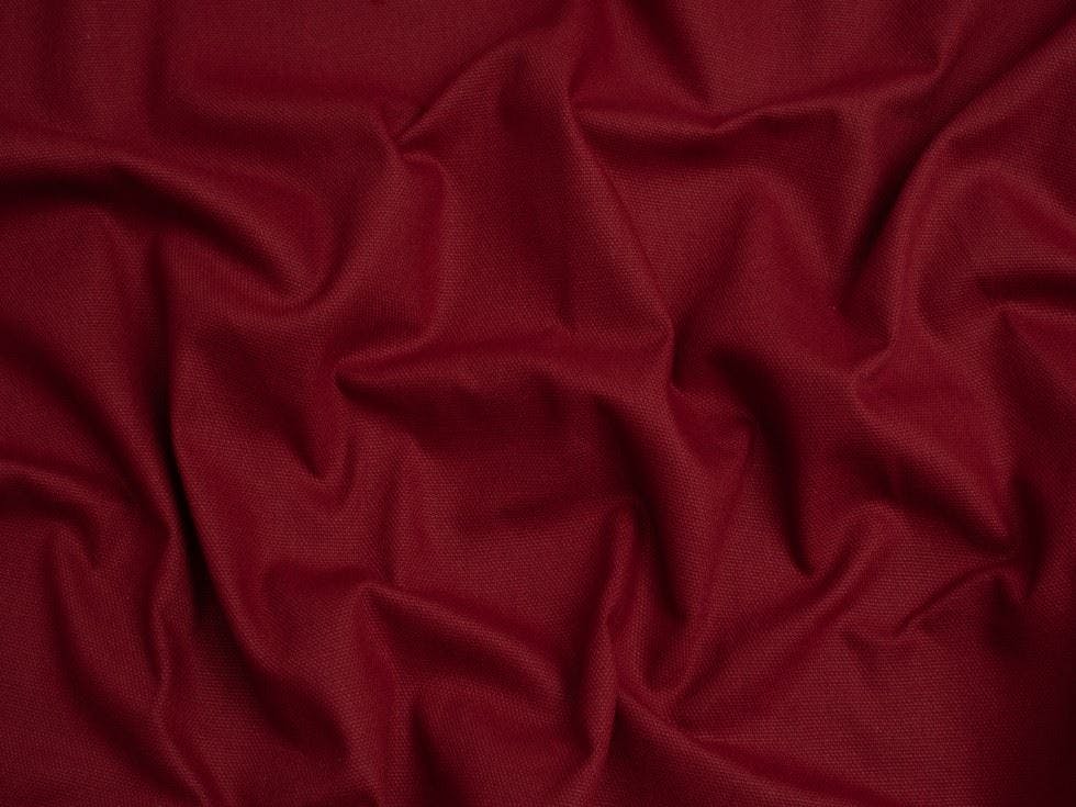 Minerva Bordeaux Core Range Basket Weave Soft Cotton Canvas Fabric - Plain Design Dressmaking Fabric, 142 Cm / 56" Wide - Per Metre