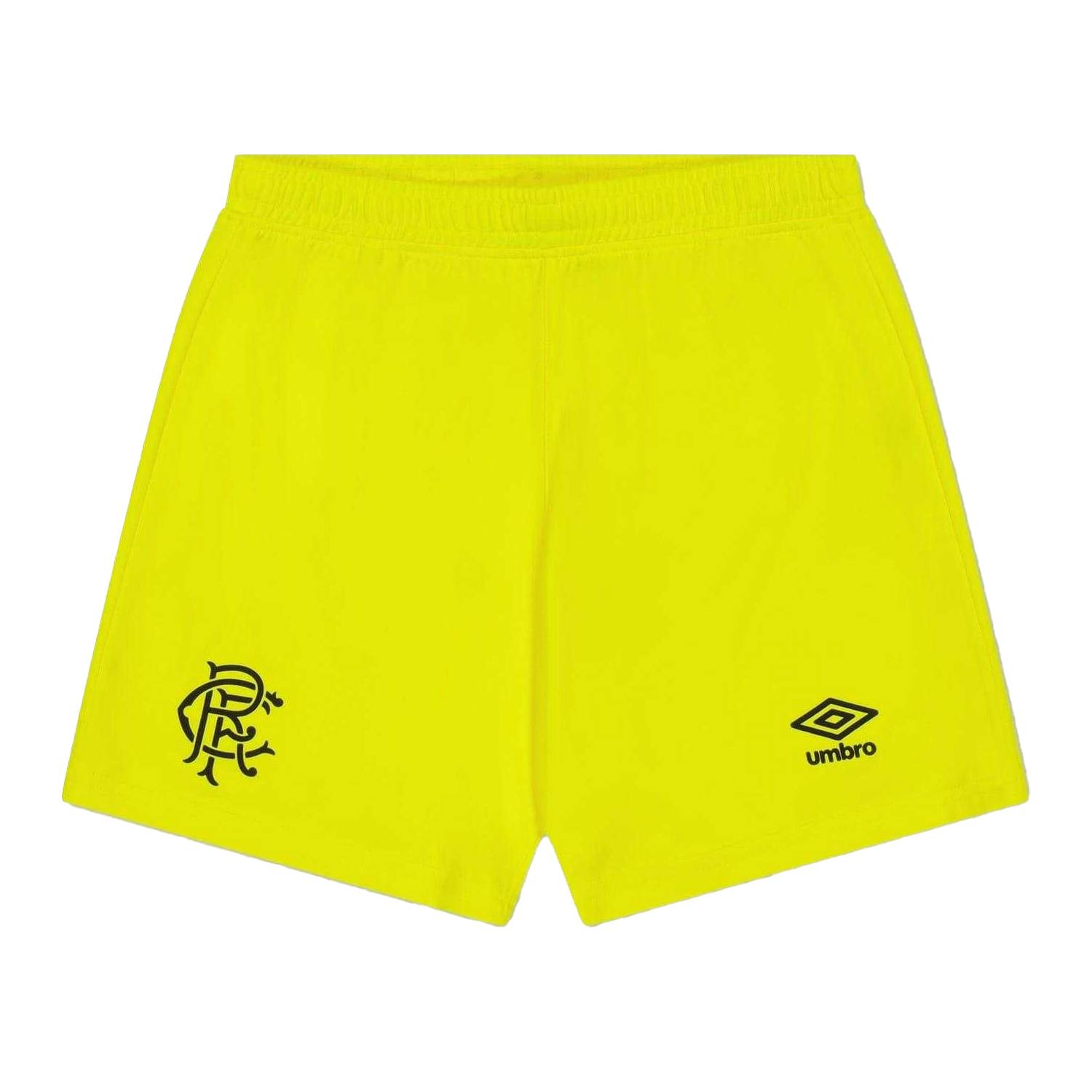 Umbro Yellow Kids 2025/2026 Rangers Fc Football Goalkeeper Shorts - 13 Years - 100% Polyester