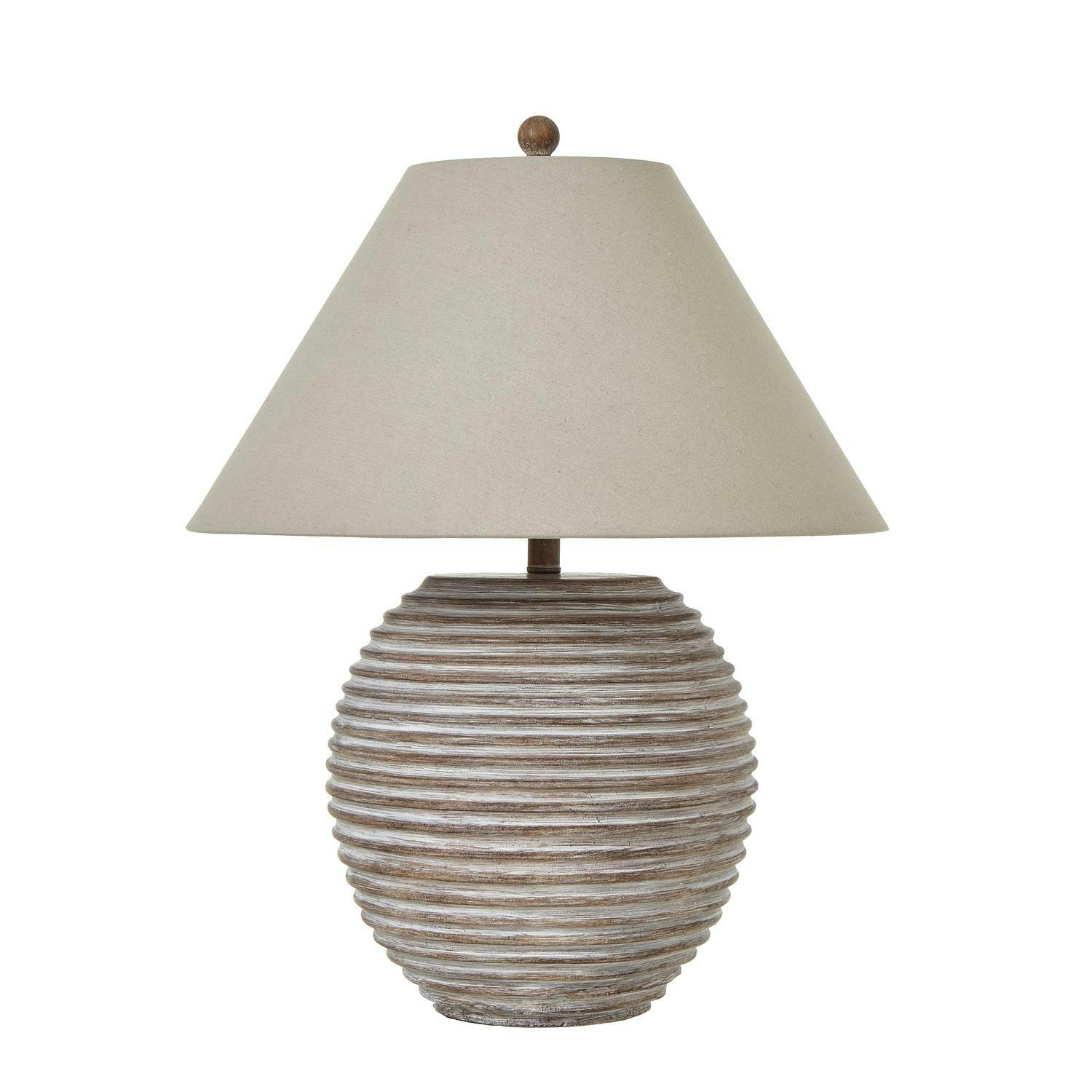 Hill Interiors Brown Saturn Ceramic Table Lamp (Uk Plug) - /Linen - 71Cm X 53Cm X 53Cm - /Linen - 100% Mixed