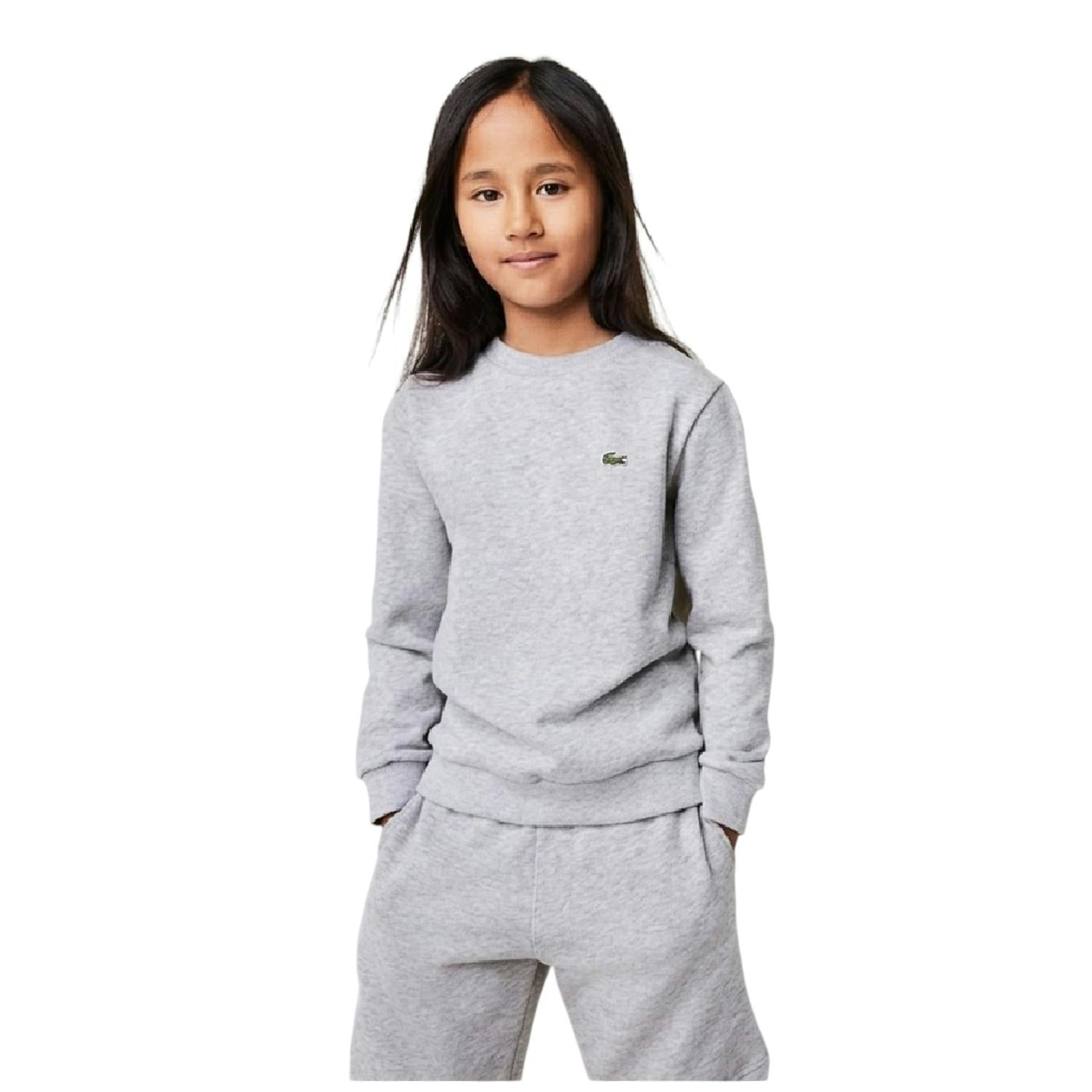 Lacoste Grey Kids Logo Crew Neck Sweatshirt - 16 Years - 80% Cotton/20% Polyester