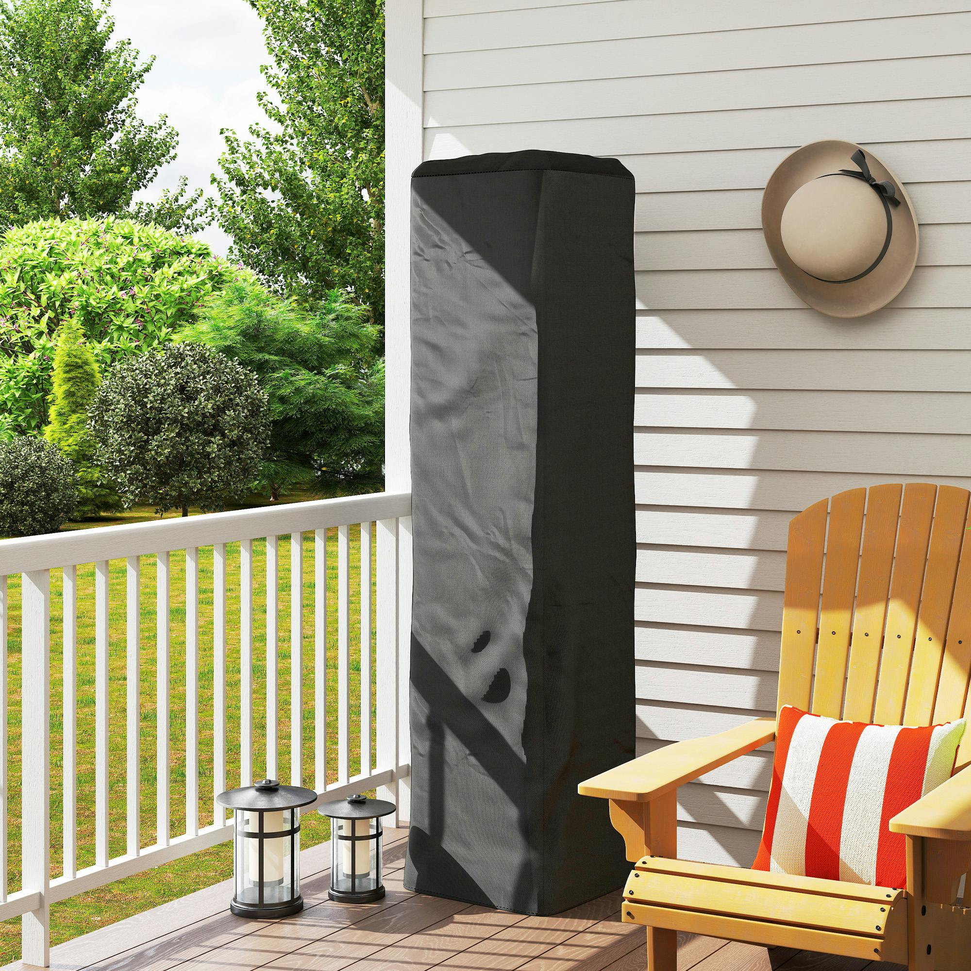 Outsunny Black Heavy Duty Gas Pyramid Outdoor Patio Heater Cover,