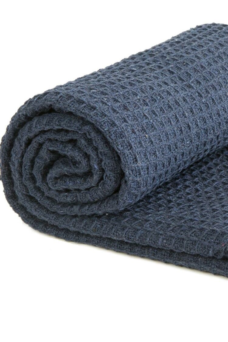 Rackhams Light/Pink/Ivory Honeycomb Throw Over Blanket - Navy - 90" X 100"