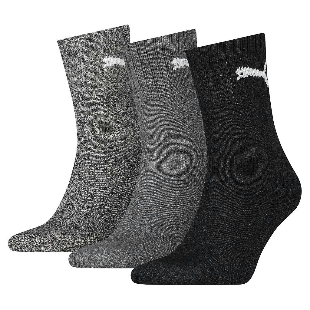 Puma Unisex Grey Adult Crew Socks (Pack Of 3) - Size 9