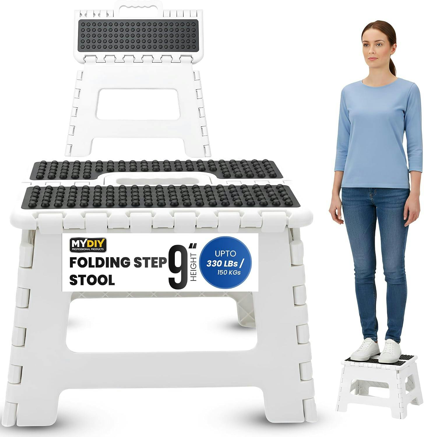 9 Inch Foldable Step Stool Strong Plastic 150Kg - Image 2