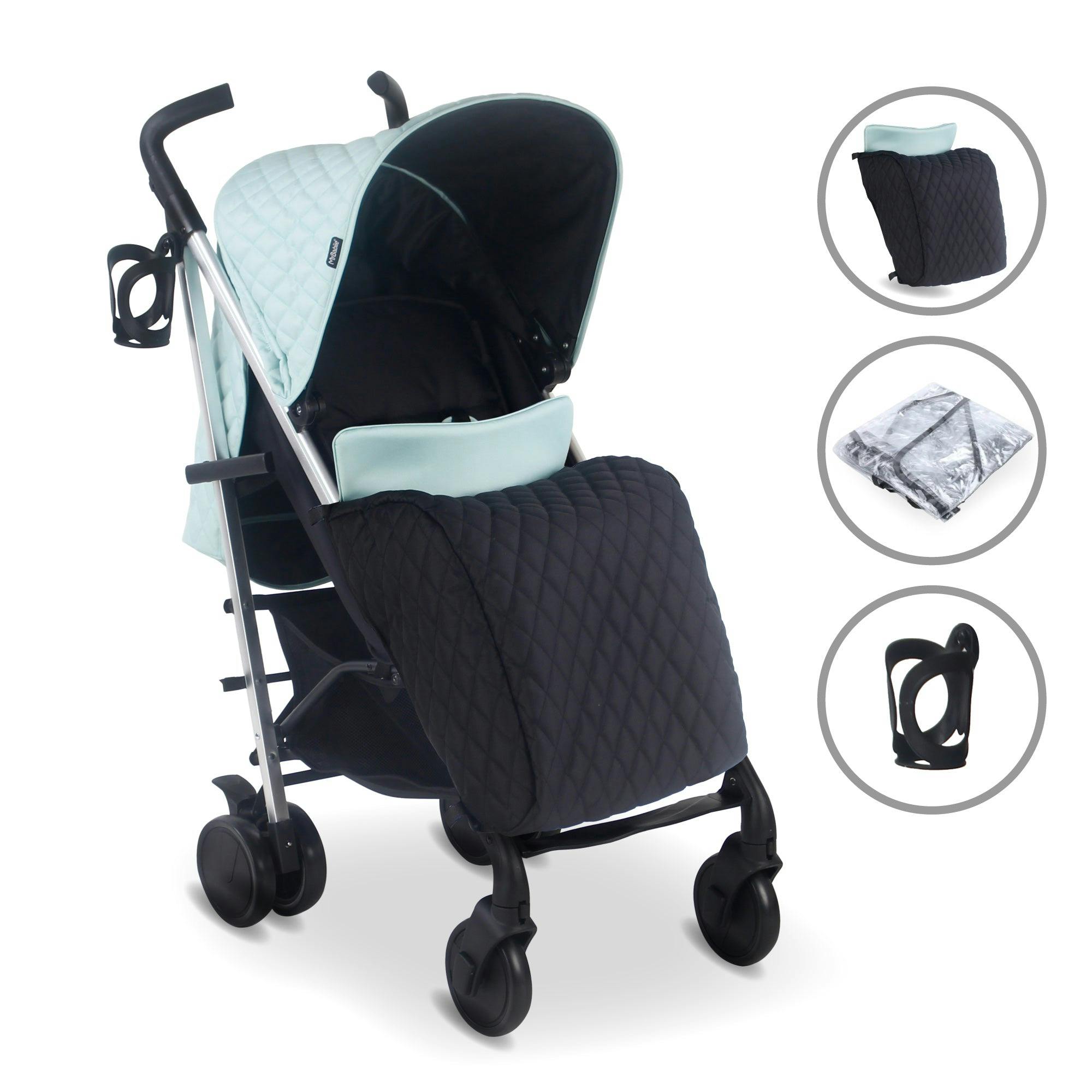My Babiie Mb51 Plus Stroller - Quilted Aqua - Image 2