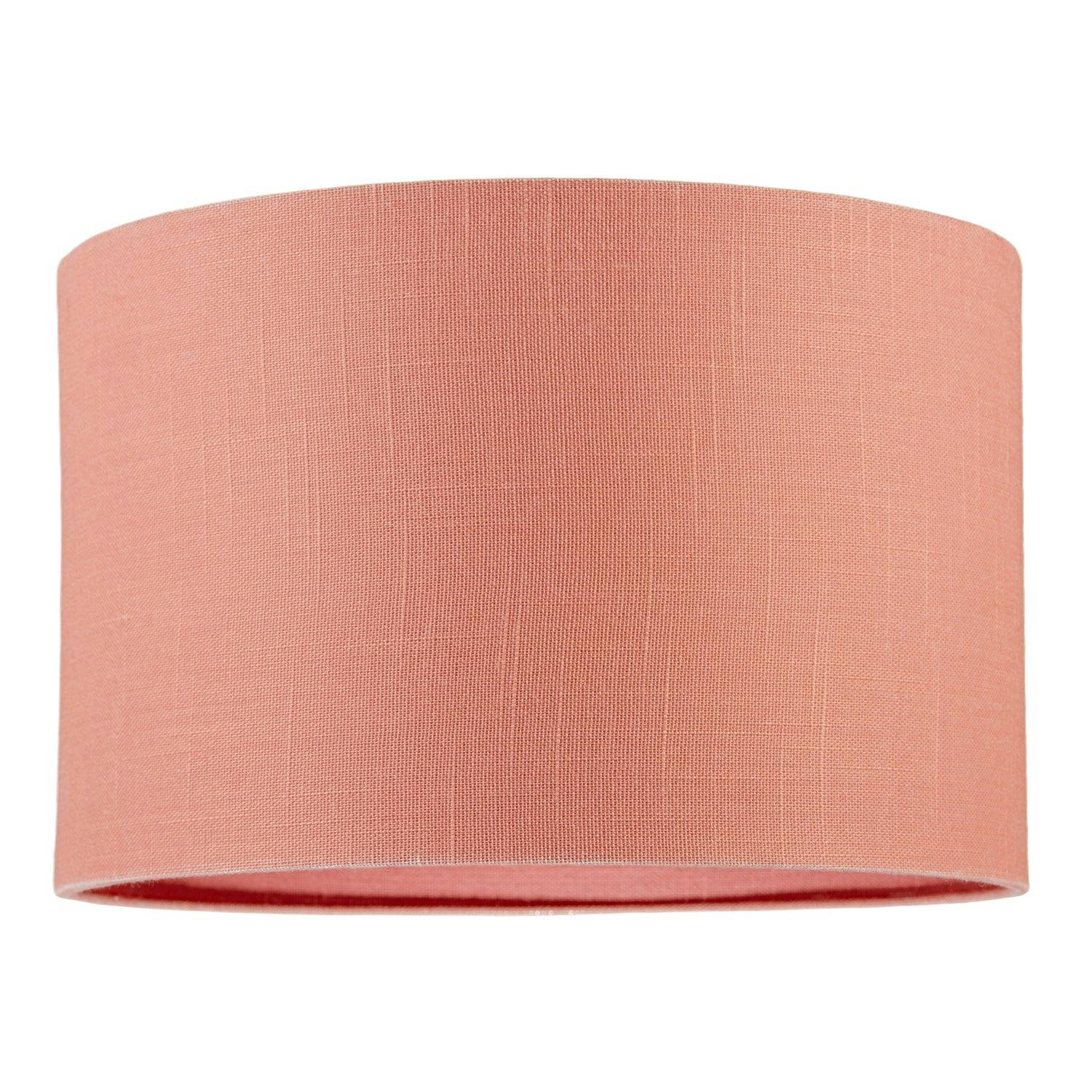 Rackhams Peach Chic Designer Palazzo Textured Linen Fabric Circular Lamp Shade