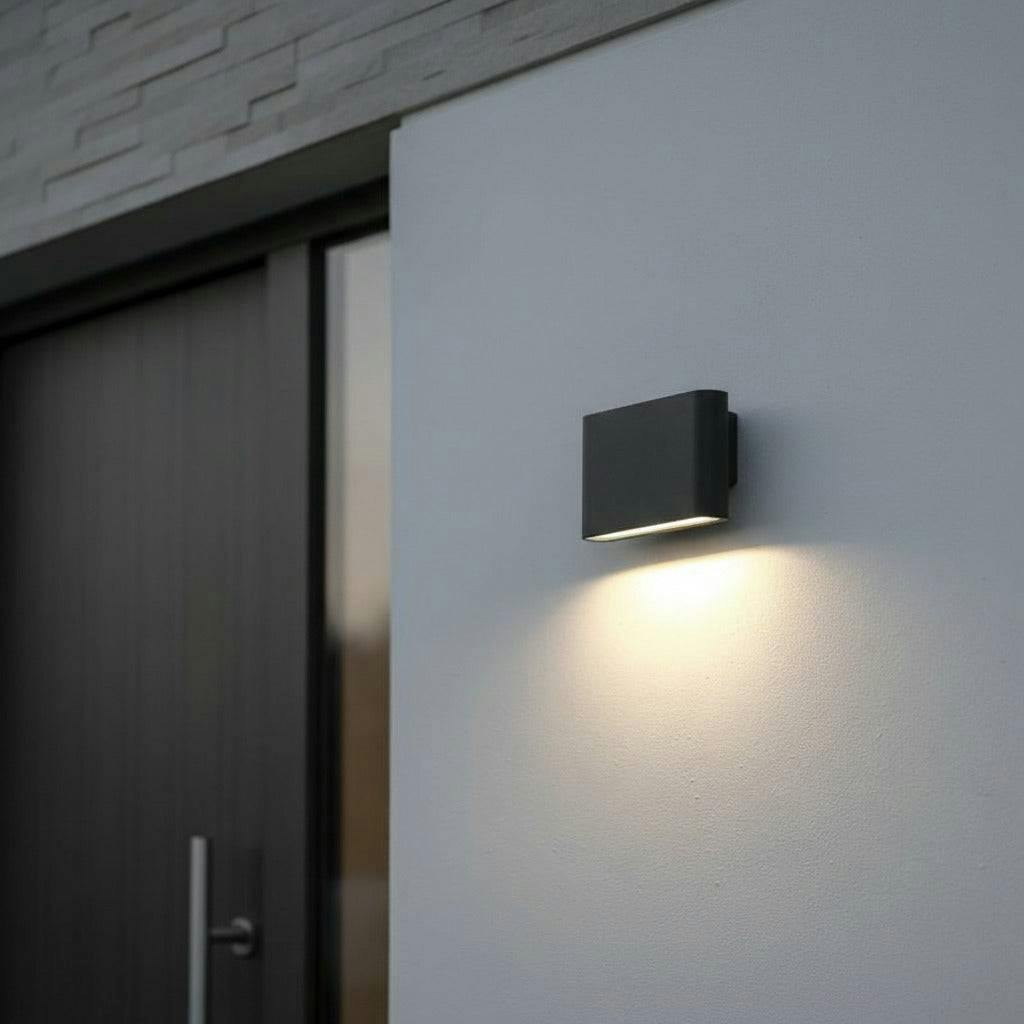 Rackhams Black 6 Watt Outdoor Led Wall Downlight