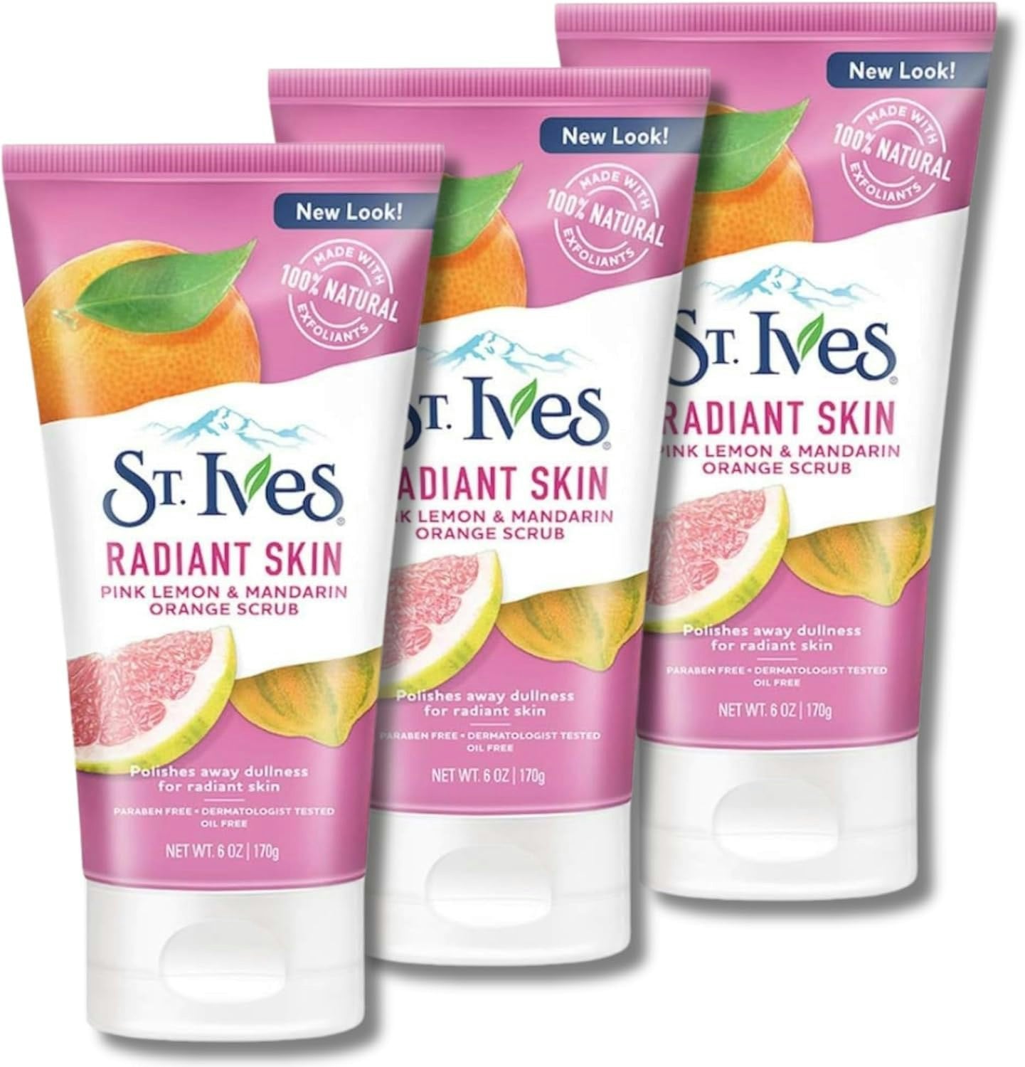 St Ives Pink Scrub Radiant Lemon & Mandarin 150Ml Pack 3 - 150Ml - Face & Body Scrub - Pack Of 3
