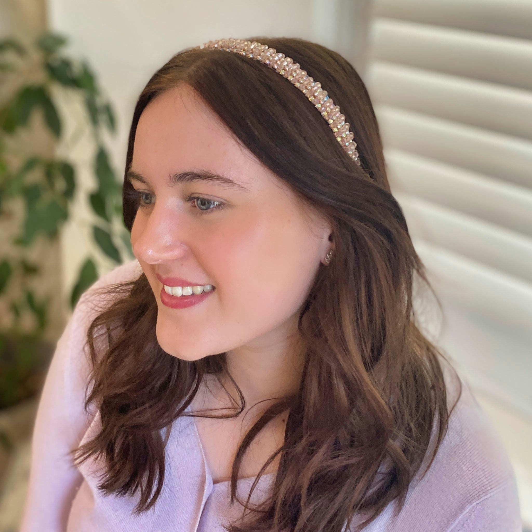 Queenmee Accessories Pink Headband Thin Headband Sparkly