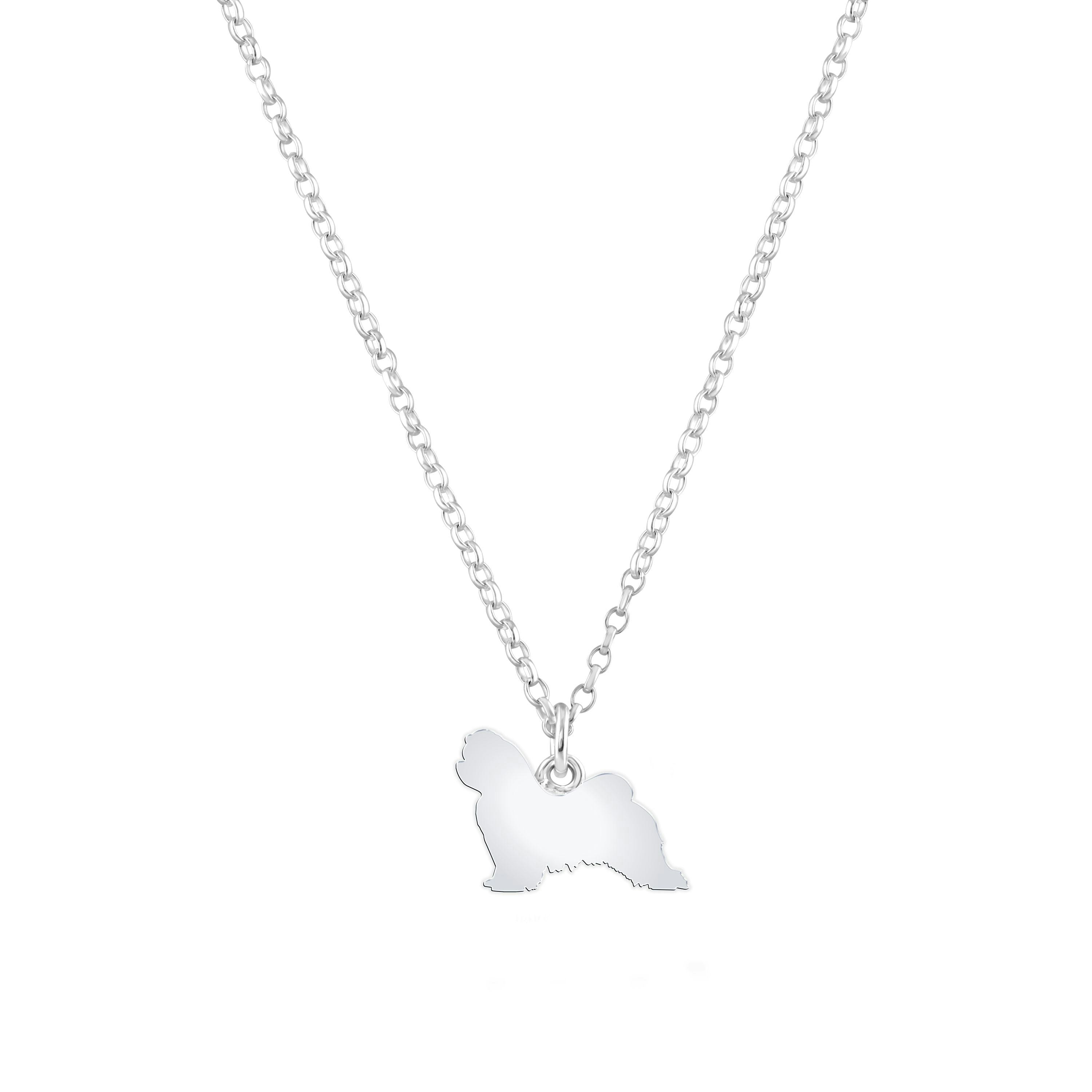 Mylee London Silver Maltese Silhouette Necklace - Personalised - Yes