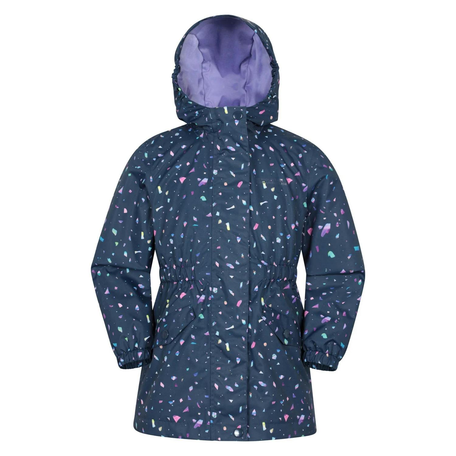 Mountain Warehouse Kids Dale Unicorn Lightweight Waterproof Jacket - Navy - 3-4 Years - Navy - 100% Polyester