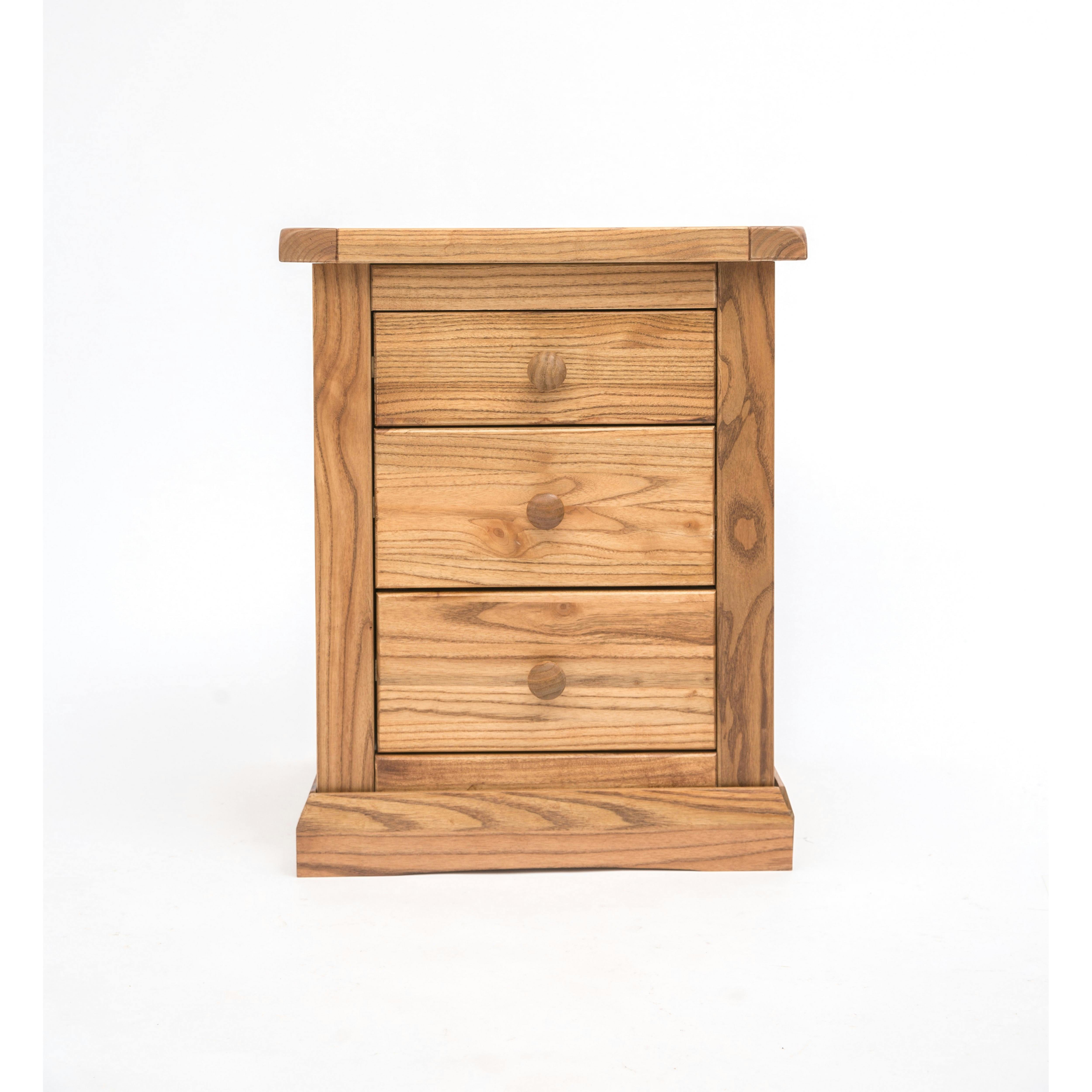 Rackhams Salerno 3 Drawer Bedside Table - Natural
