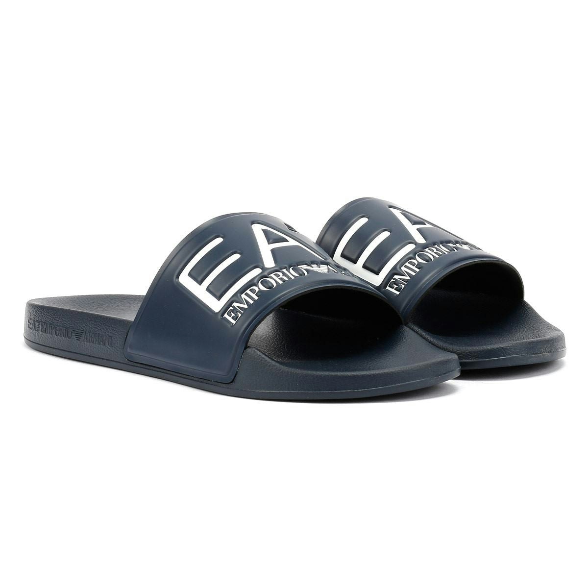 Ea7 Men's Water Sports Navy Slides - Size 6