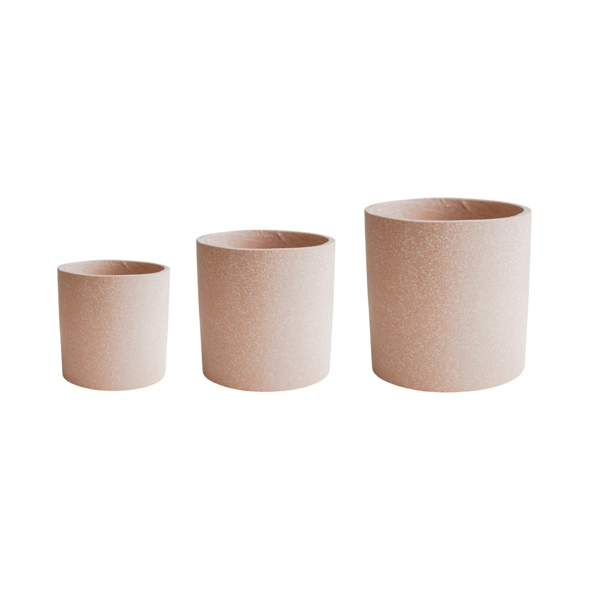 Ivyline Ivory Valetta Terrazzo Planter Set Of 3 - Blush