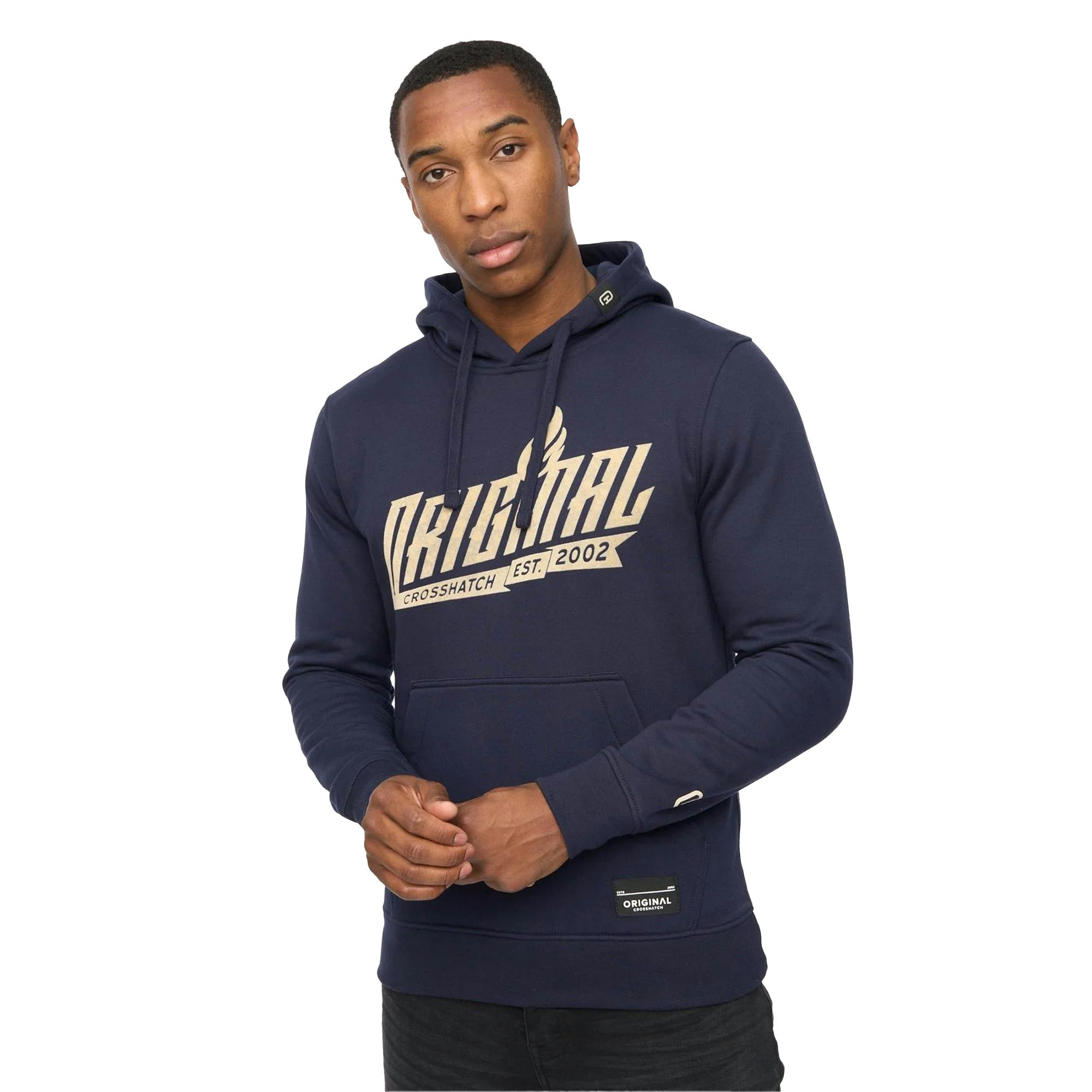 Crosshatch Men's Jampstead Hoodie - Navy - Navy - L - 60% Cotton/40% Polyester