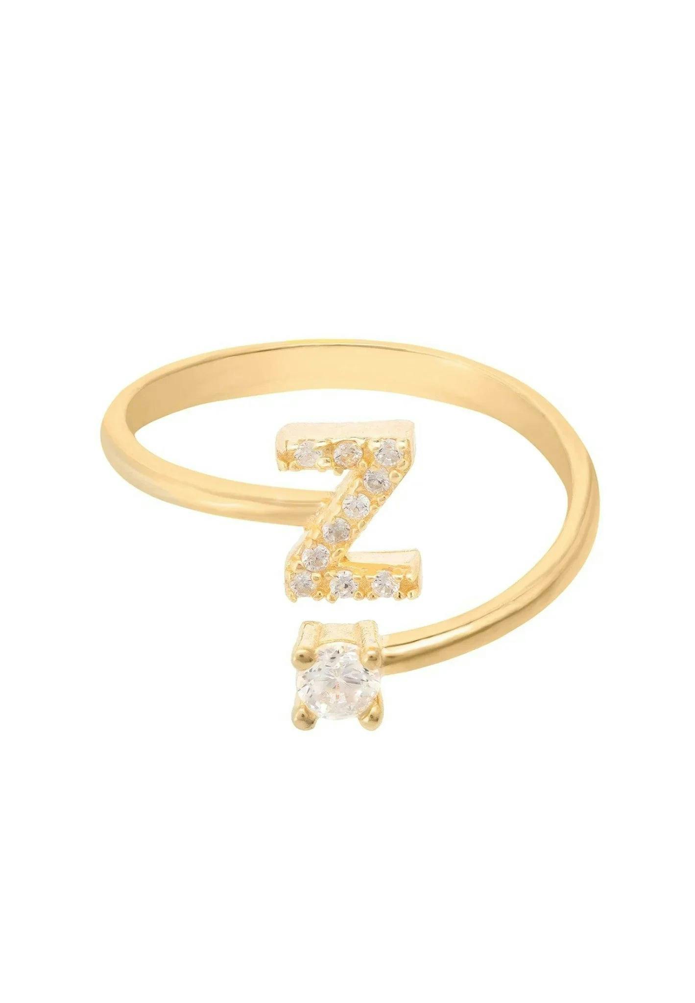 Latelita Gold Initial Ring Z