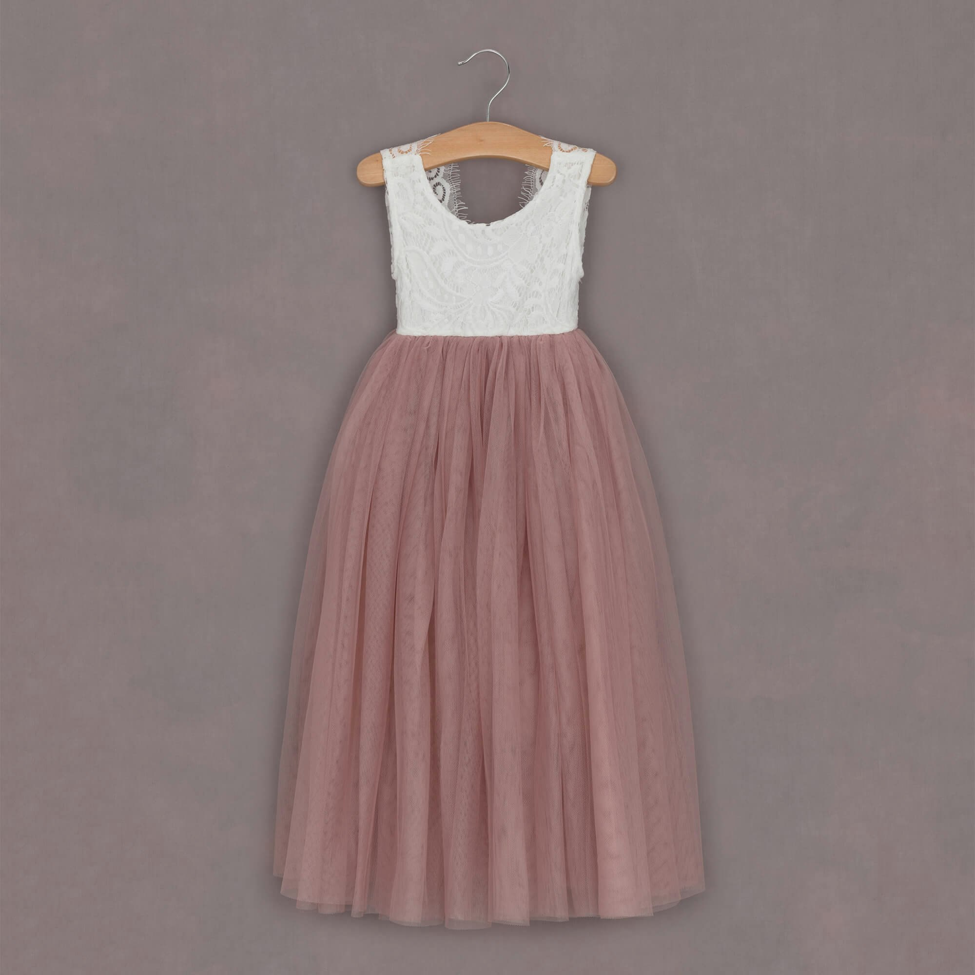 Uk Flower Girl Boutique Girls White Uk Flower Boutique Bohemian Classic Sleeveless Dress - Dusty Rose - 9/10 Years