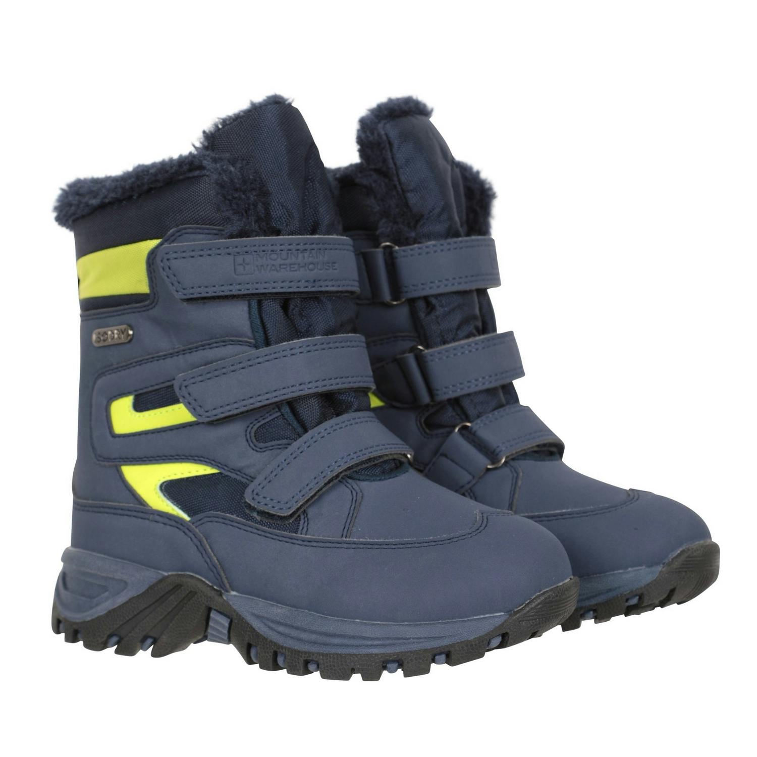Mountain Warehouse Green Kids Chill Winter Boots - 6 Uk Child - 80% Synthetic/10% Rubber/10% Mesh