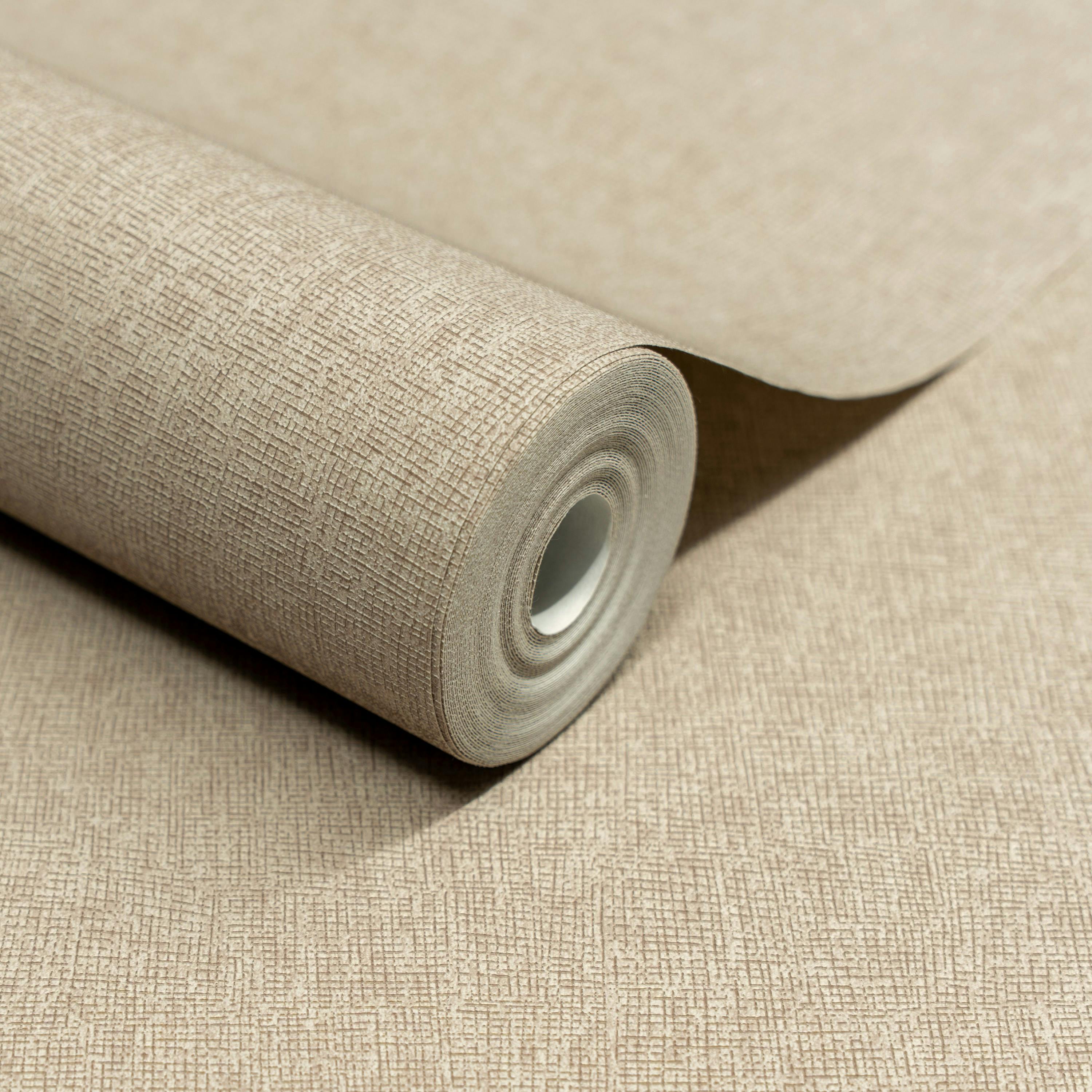 Rackhams Boutique Atogo Semi Plain Woven Effect Luxury Weight Embossed Wallpaper, Deep Taupe
