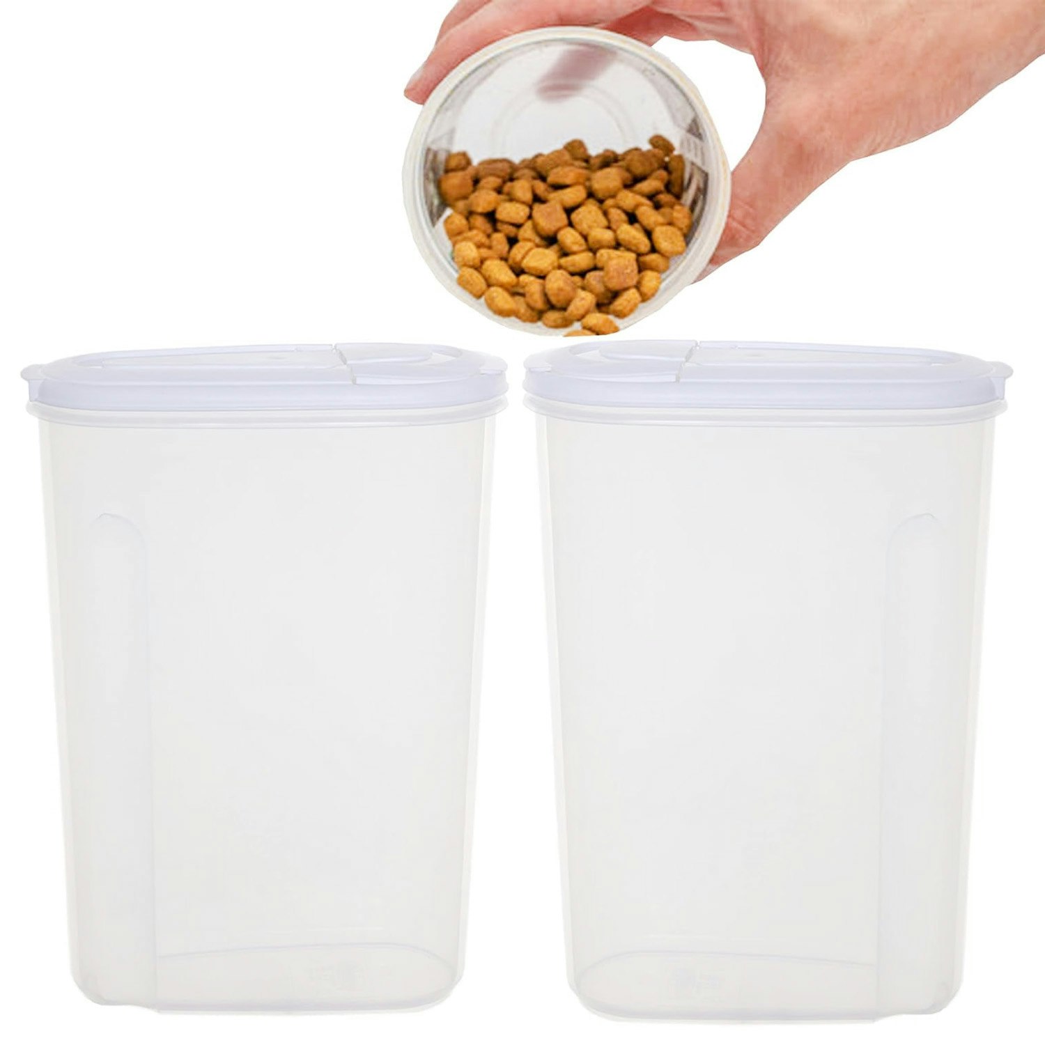 Rackhams Airtight Kitchen Cereal Storage Container For Dry Food, Pasta & Rice With Lid - 3 Litre - 3 X