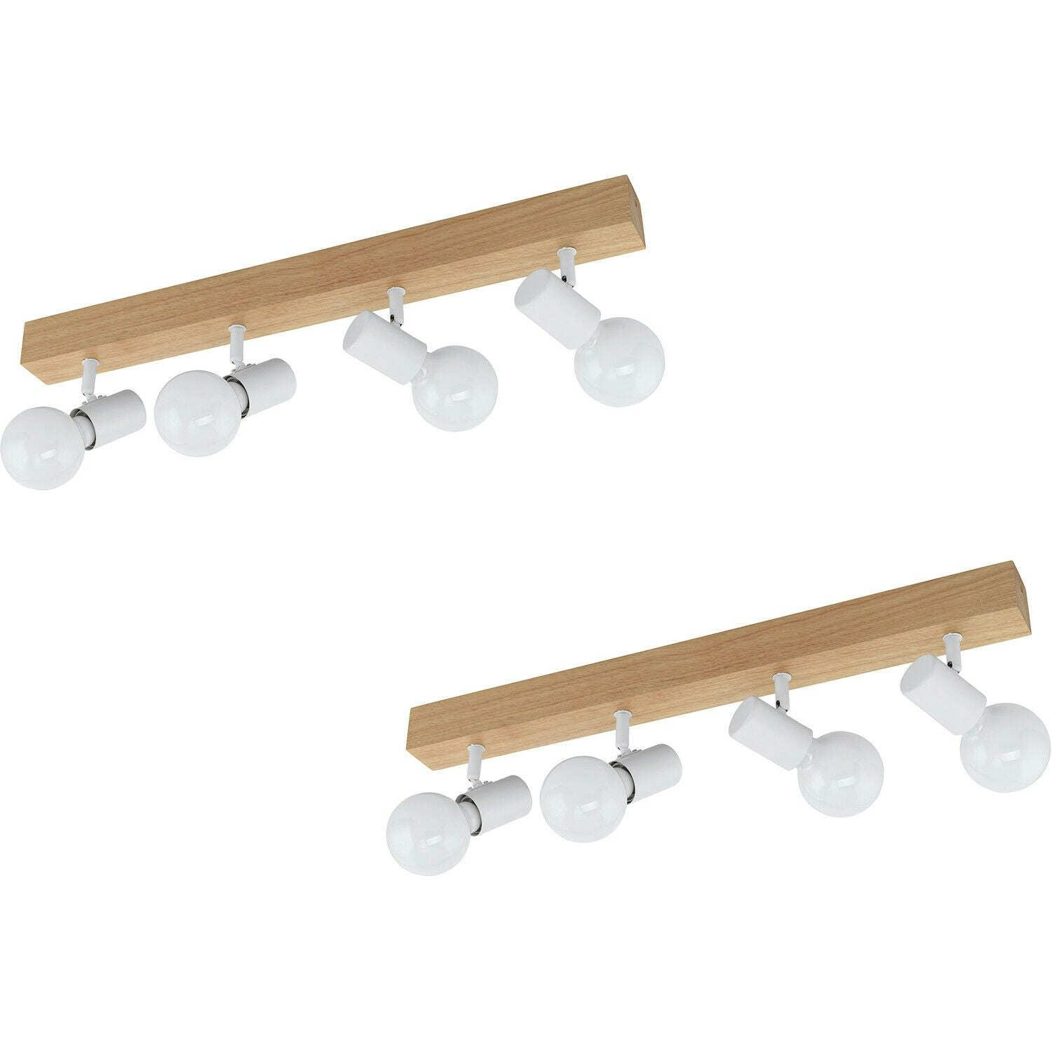 Rackhams Light/Brown/White Pack 4 Spot Wall Flush Ceiling Colour Shade E27 4X60w Size 2