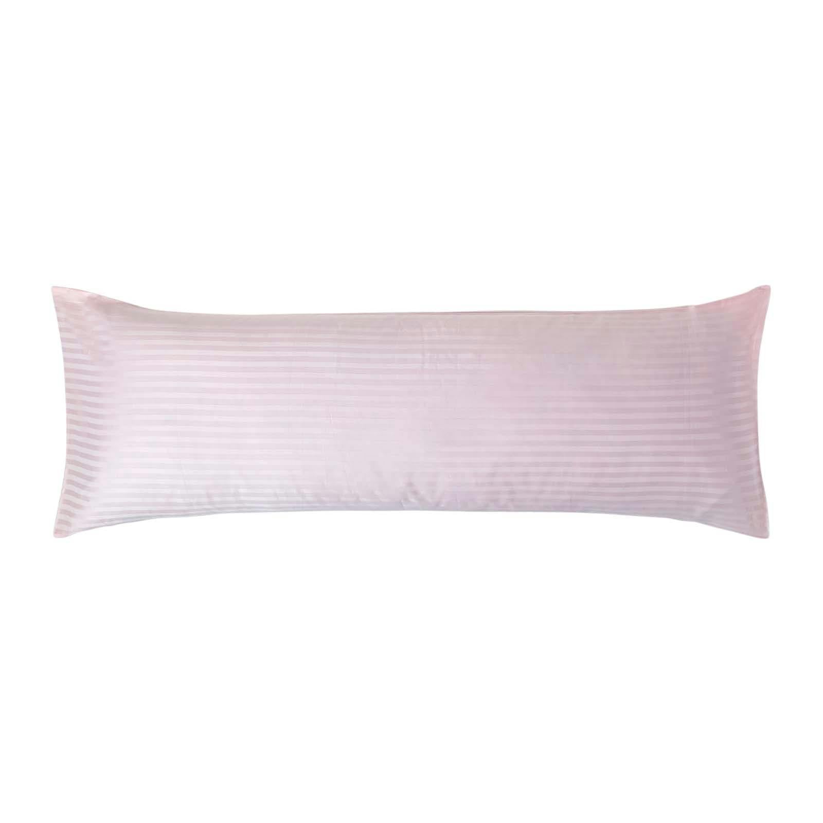 Homescapes Pink Silky 330 Tc Egyptian Cotton Satin Stripe Body Pillowcase