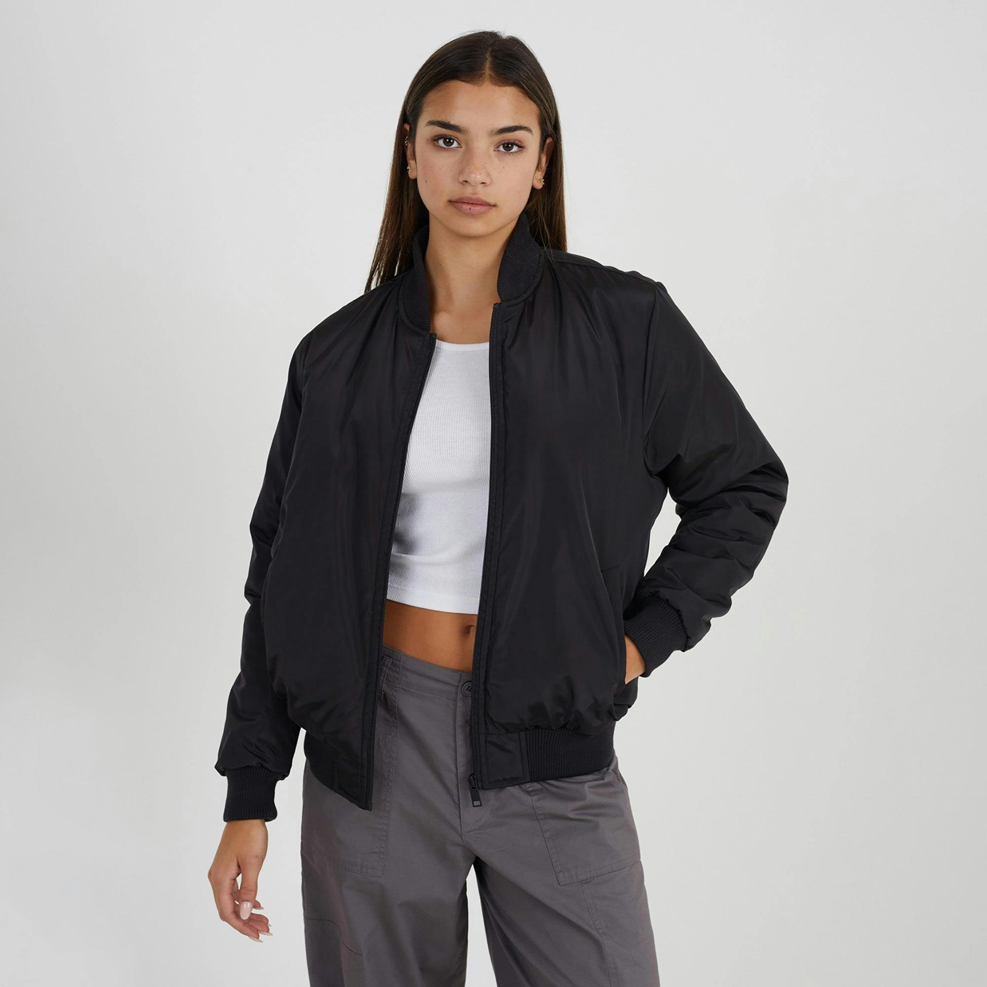 Brave Soul Women's Brazil Bomber Jacket Black Size 10 (S) - Image 4