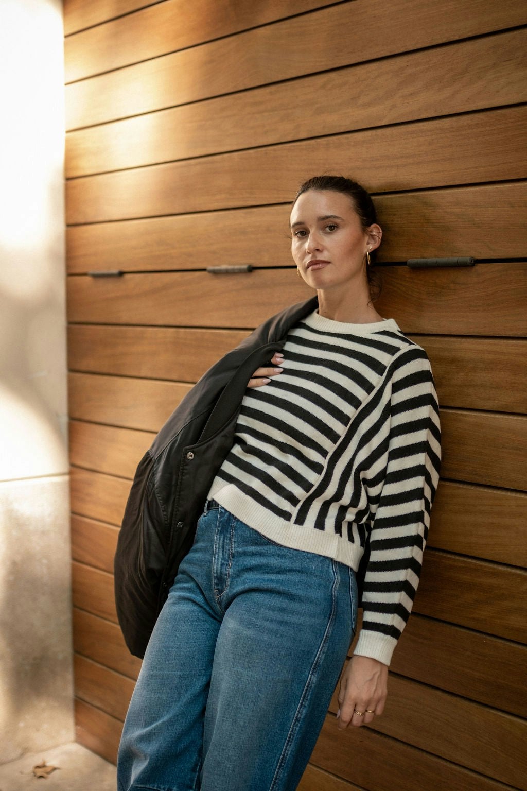 Gini London White Recycle Contrast Stripe Loose Fit Knit Jumper - S-M (Uk 8-10/Us 4-6/Eu 36-38)