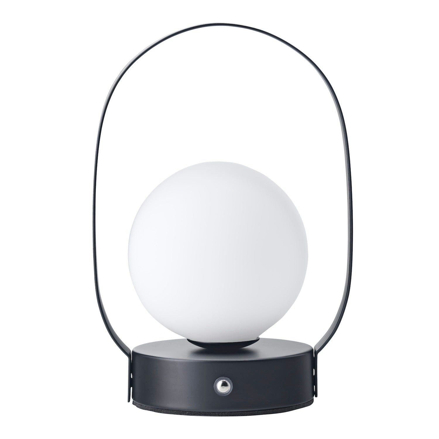 Rackhams Black Matt Rechargeable Touch Dimmable Lantern Table Lamp With Frosted Shade