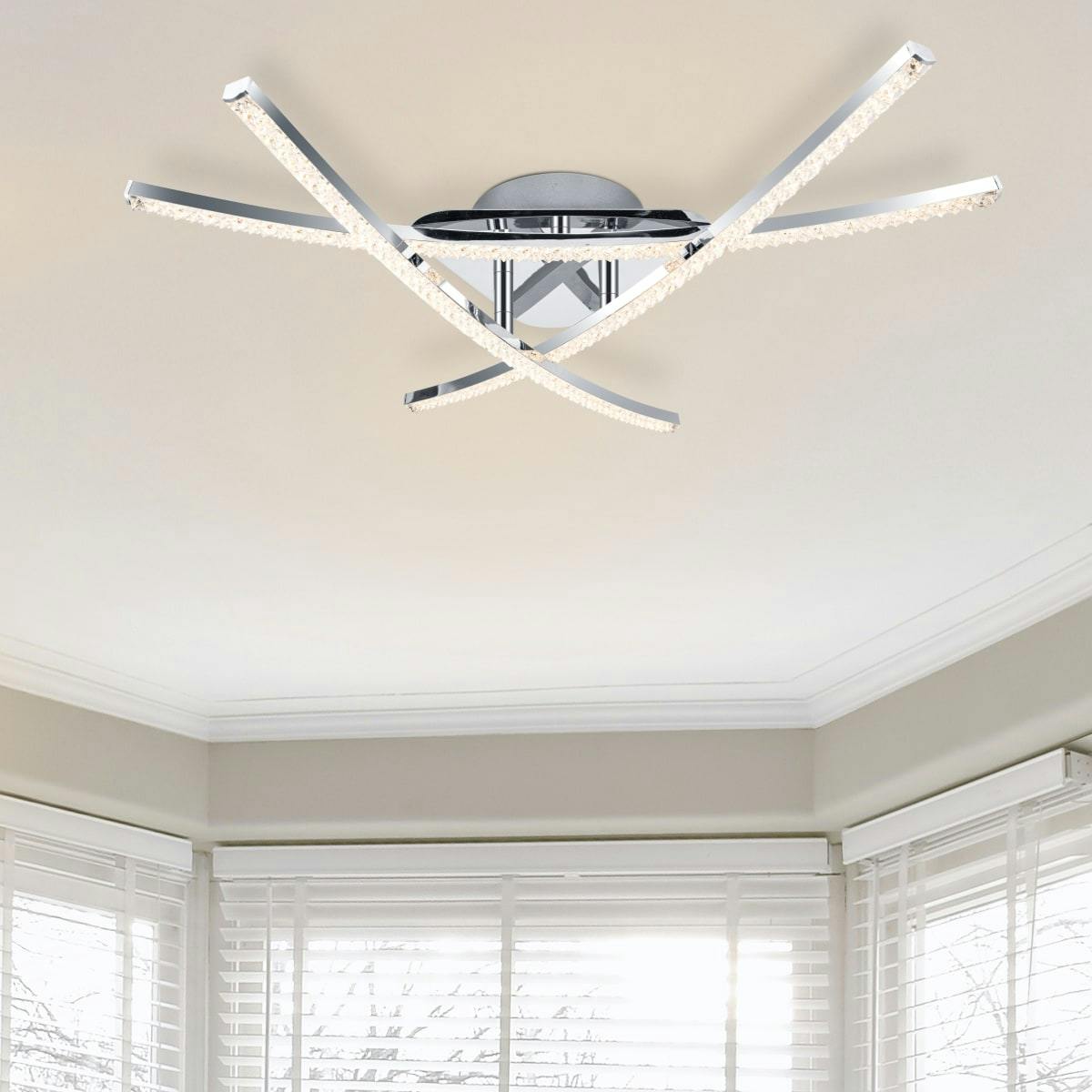 Rackhams Light Samford 3 Led Beaded Ceiling - Chrome