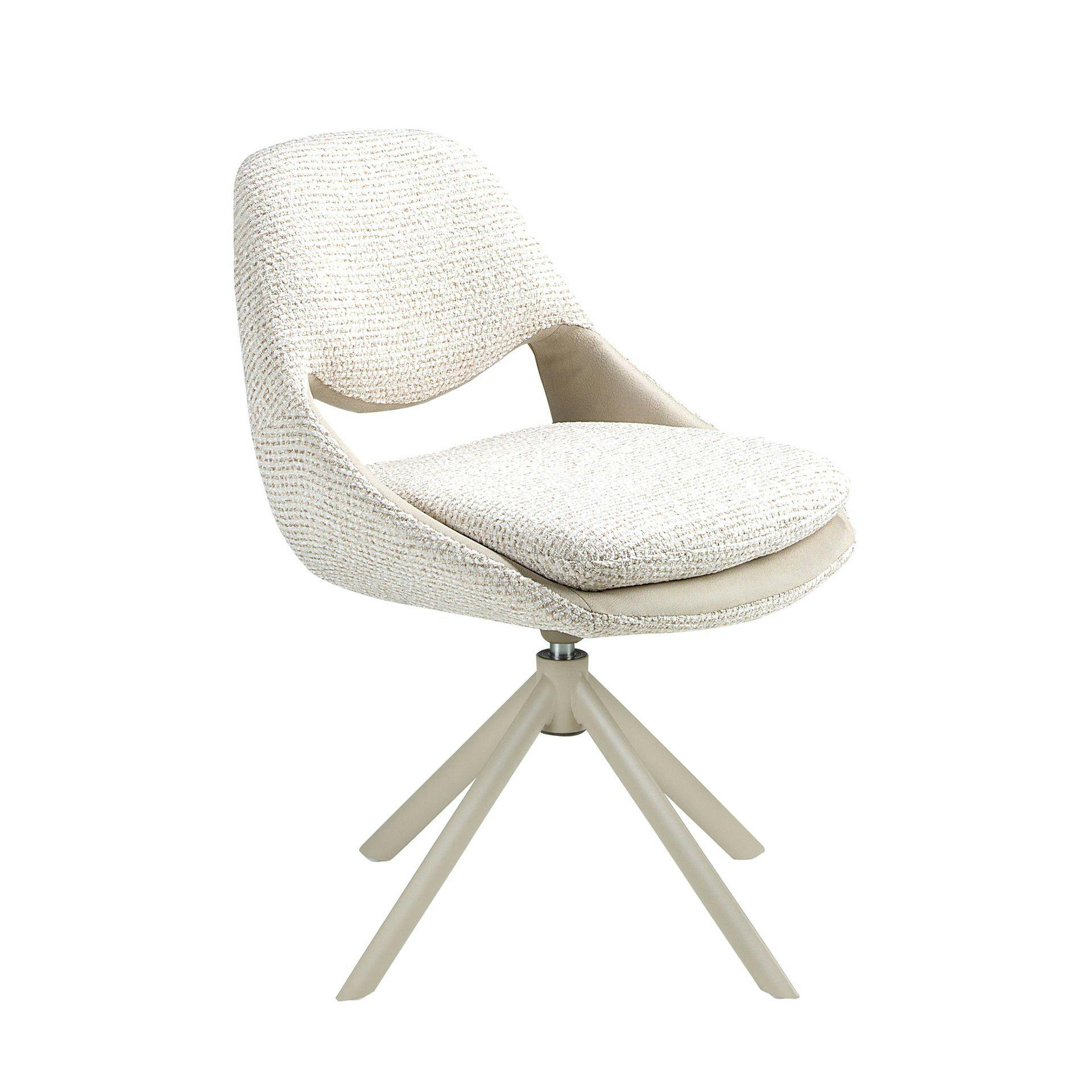 Angel Cerdá White/Cream Swivel Chair In Off- And Fabric 4246