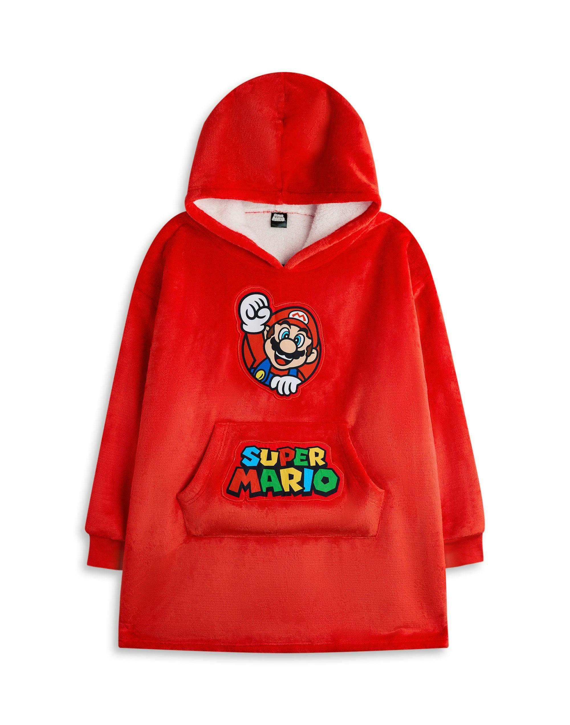 Vanilla Underground Boys Red Nintendo Mario Blanket Hoodie - 9-13 Years