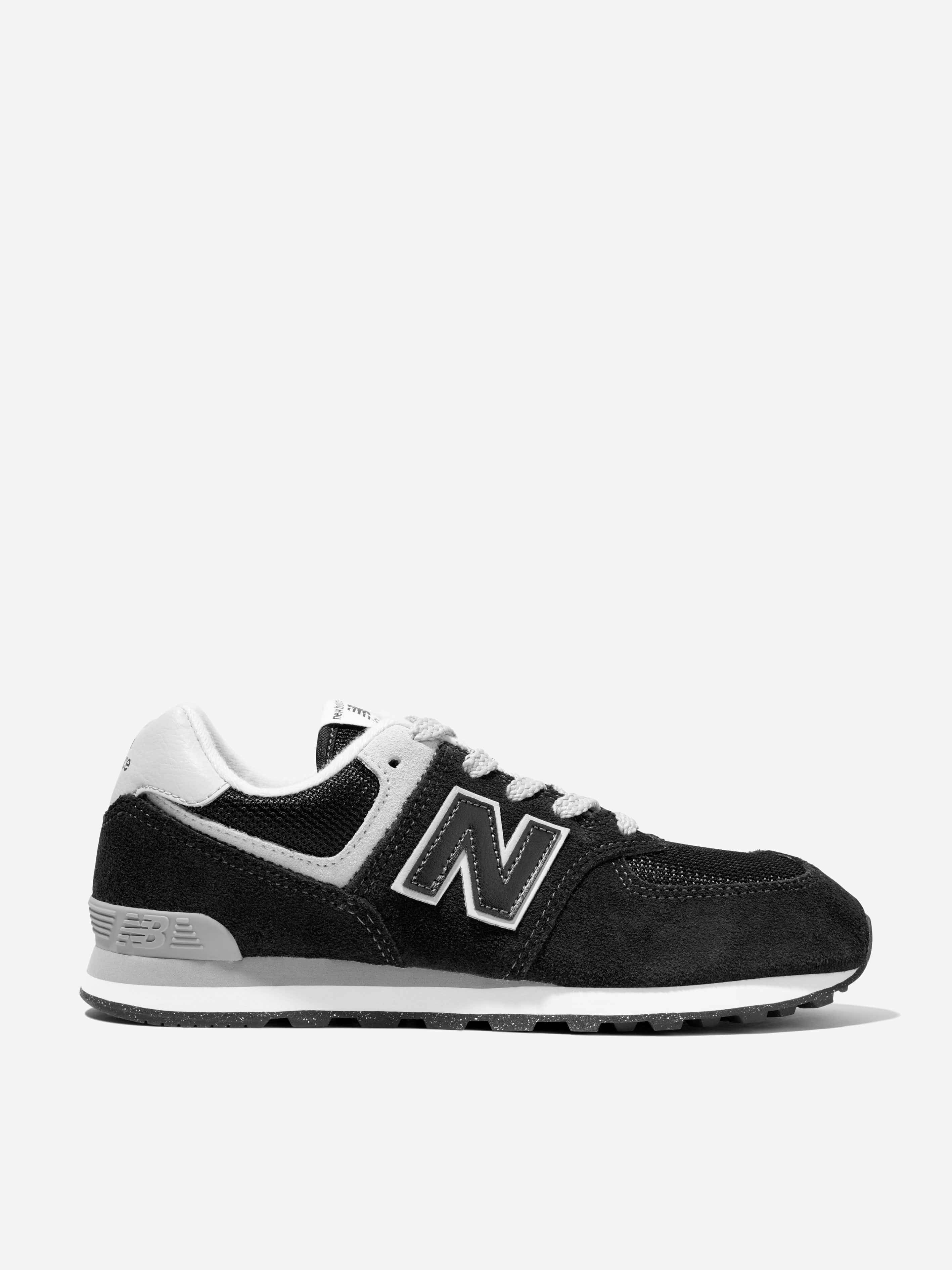 New Balance Unisex Kids Black Kids 574 Lace Up Logo Trainers In - Eu 37.5 Us 5 Uk 4.5