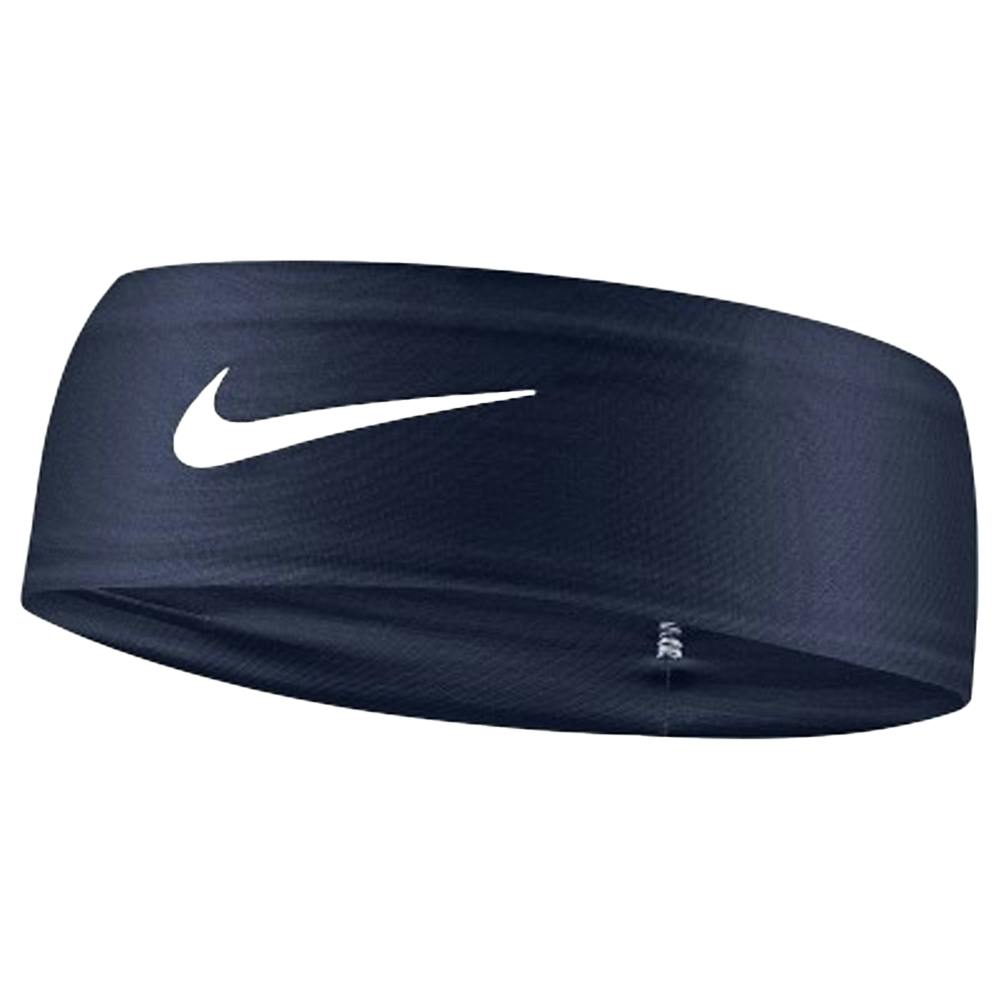 Nike Fury Dri-Fit Classic Headband - Navy - Navy - One Size - 79% Polyester/14% Silicone/7% Spandex