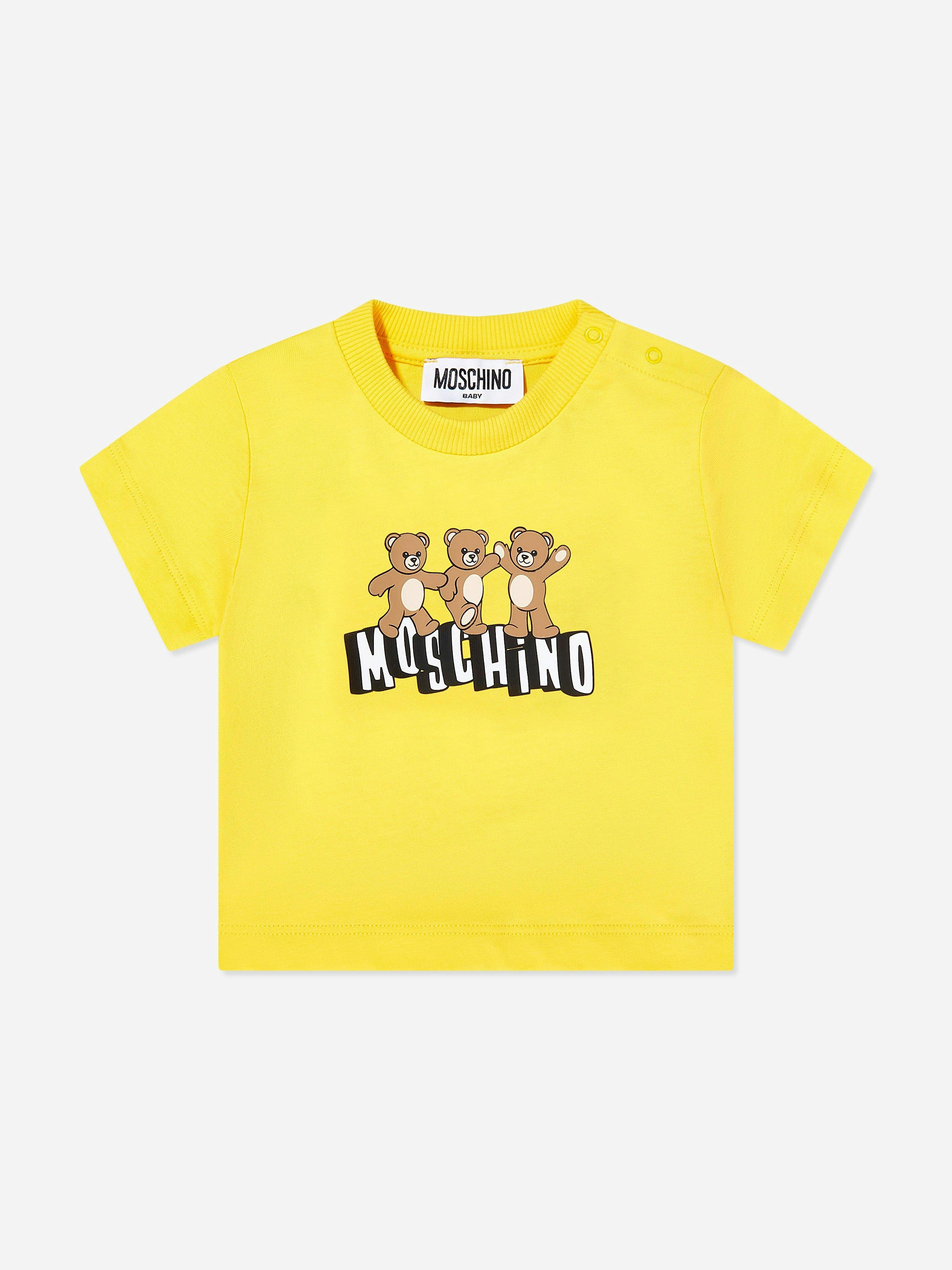 Moschino Kids Yellow Moschino Baby Teddy Bear Logo T-Shirt In - 6 9 Mths