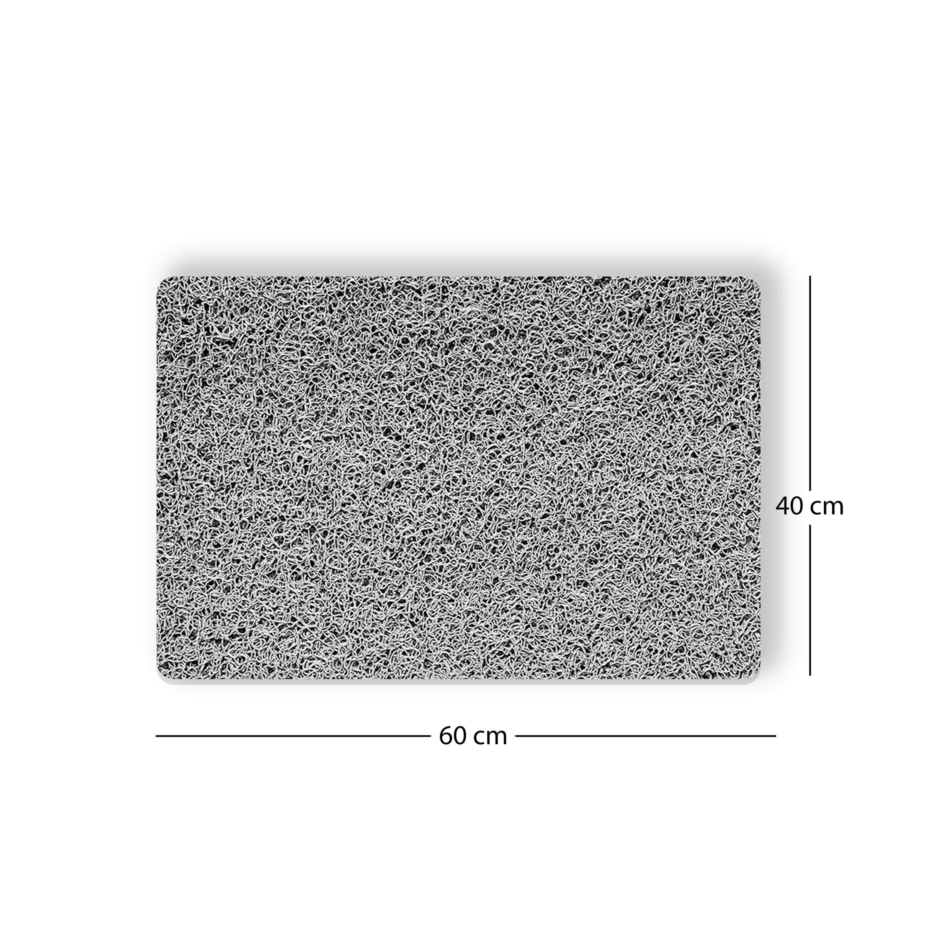 Rackhams Grey Spaghetti Anti Slip Shower/Bath Mat - Rectangular 60X40cm