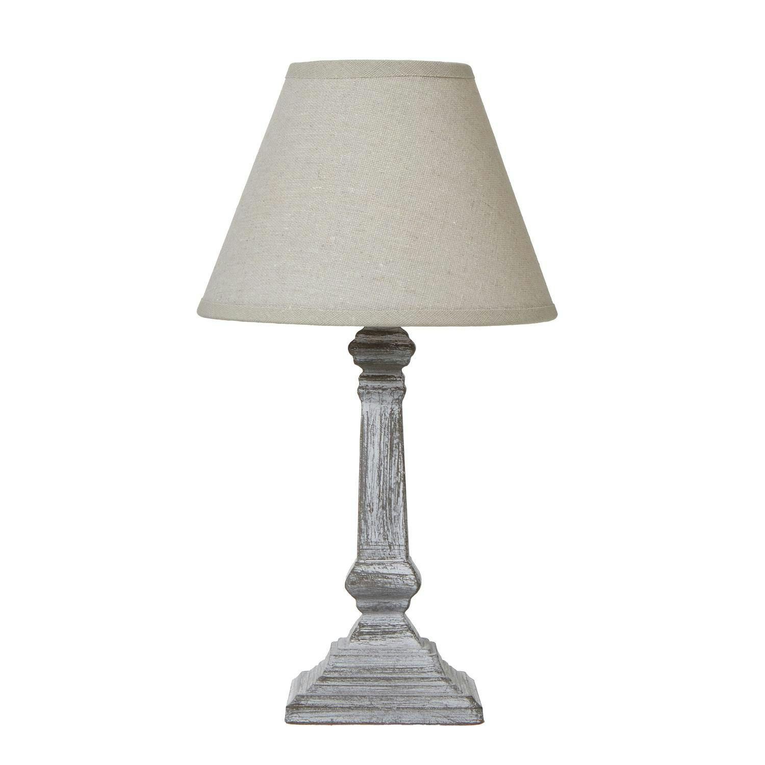 Hill Interiors Grey Capsa Column Table Lamp (Uk Plug) - 26Cm X 10Cm X 10Cm - 100% Mixed