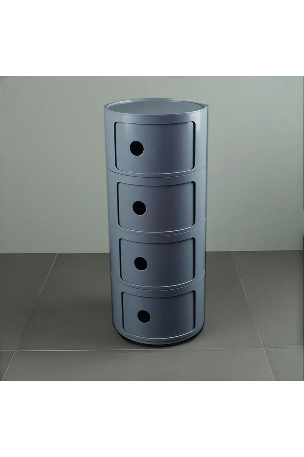 Rackhams Grey 4-Tiered Plastic Storage Drawer Unit