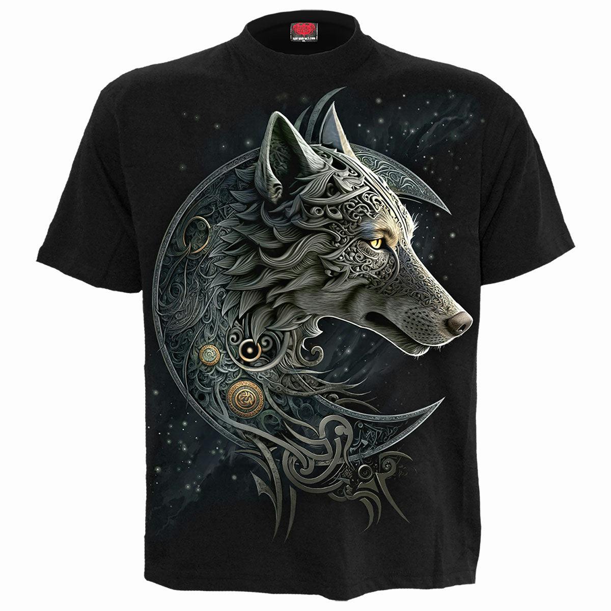 Spiral Direct Black Celtic Wolf - T-Shirt - 4XL - Digital