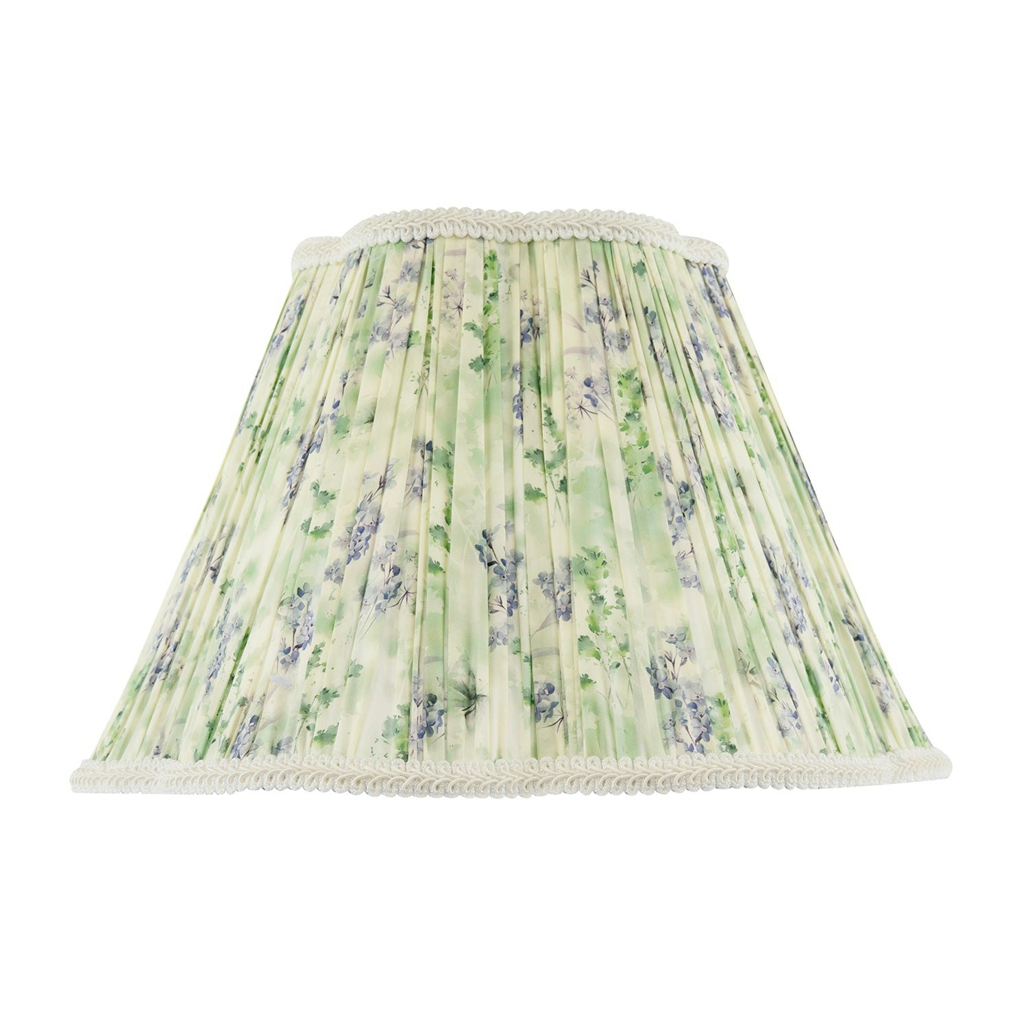 Rackhams Green/Blue And Floral Victorian Scallop Shade With Embroidered Trims