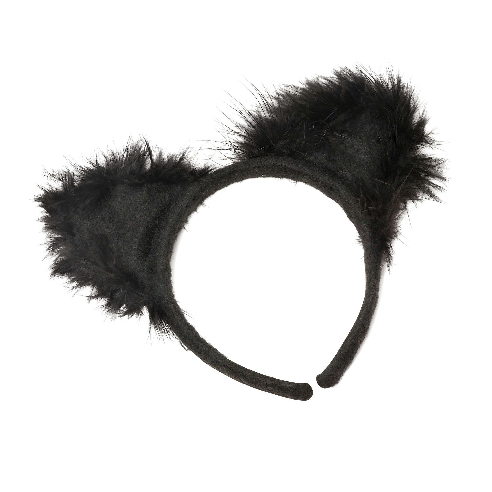 Bristol Novelty Unisex Black Adults Marabou Cat Ears On Headband - One Size