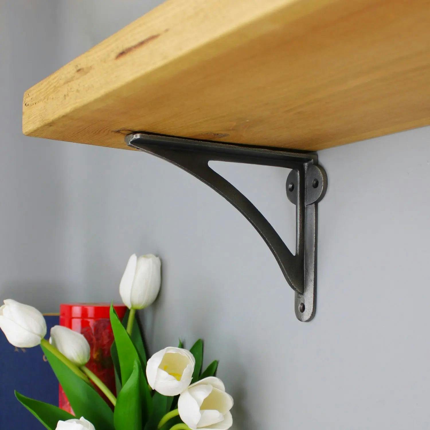 Oakcrafts - Victorian Ironbridge Shelf Brackets - Pair Of Brackets 150Mm X 125Mm - Pewter
