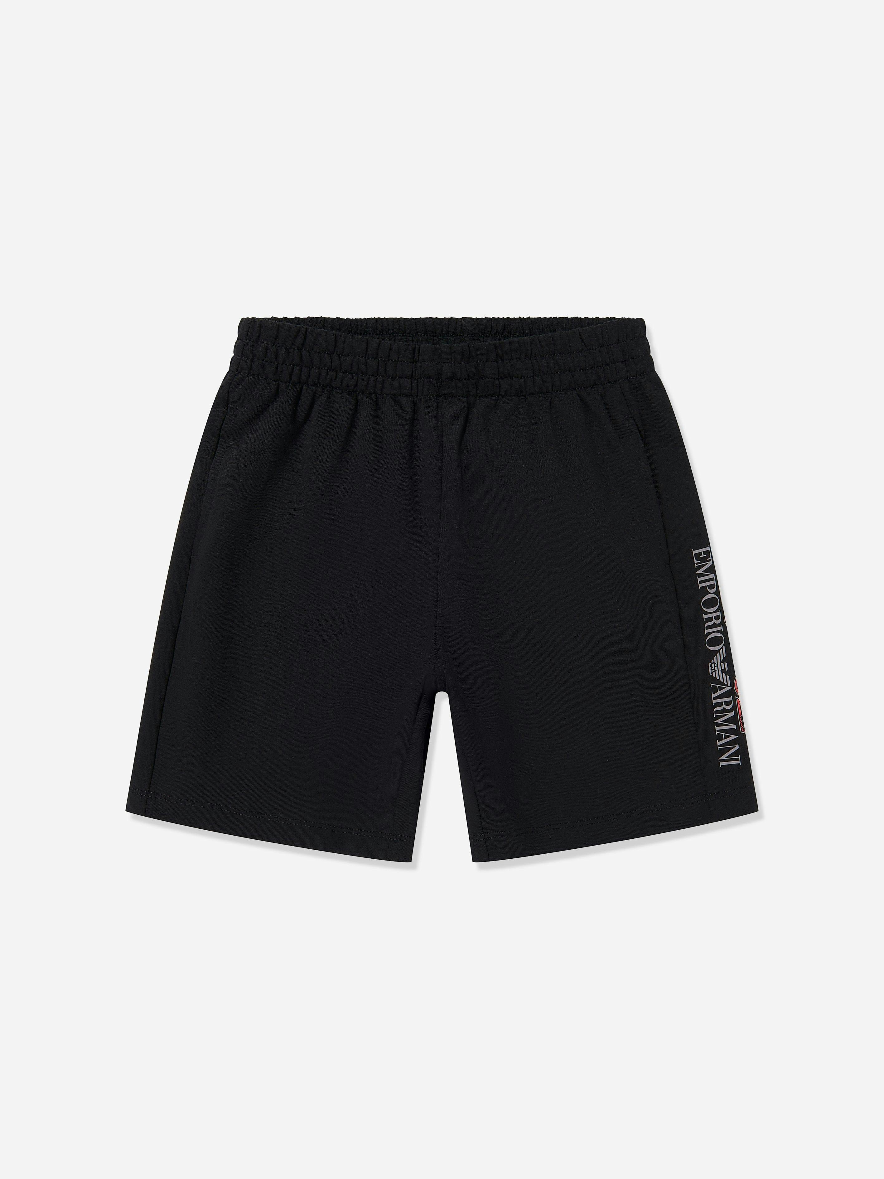 Ea7 Emporio Armani Boys Black Train Visibility Bermuda Shorts In - 14 Yrs