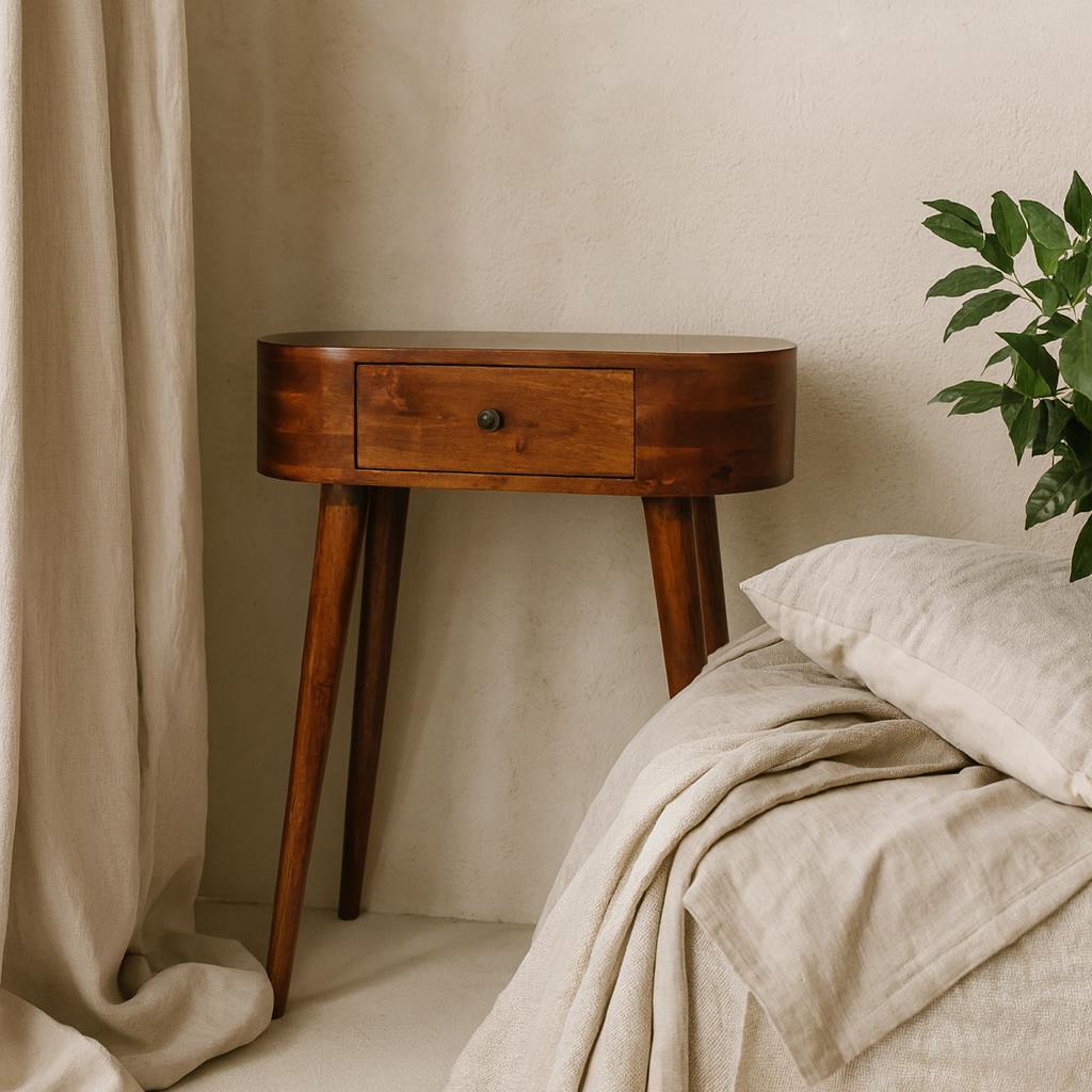 Wyld Haus Light Chioggia Mini Chestnut Mango Wood Console Table With Drawer