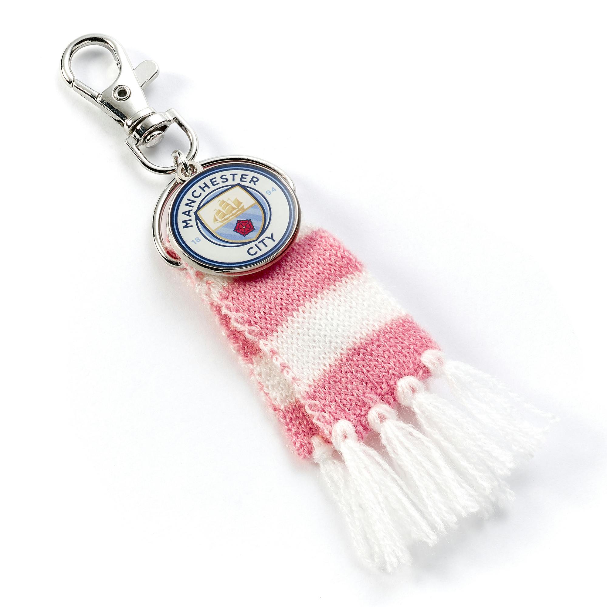 The Carat Shop Pink Manchester City Football Club Scarf And Logo Charm Backpack Hanger