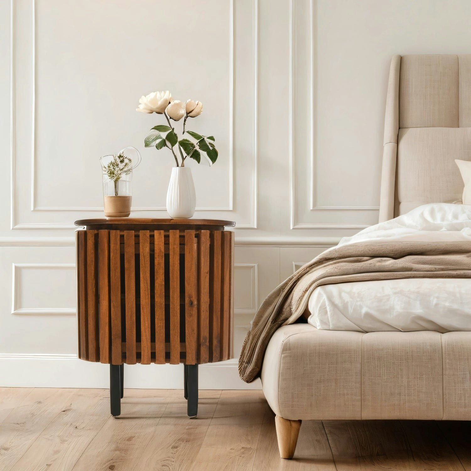 Rackhams Grain Osburn Mango Wood Bedside Table - Wood - 1 - 50X35x60cm (Lxdxh)
