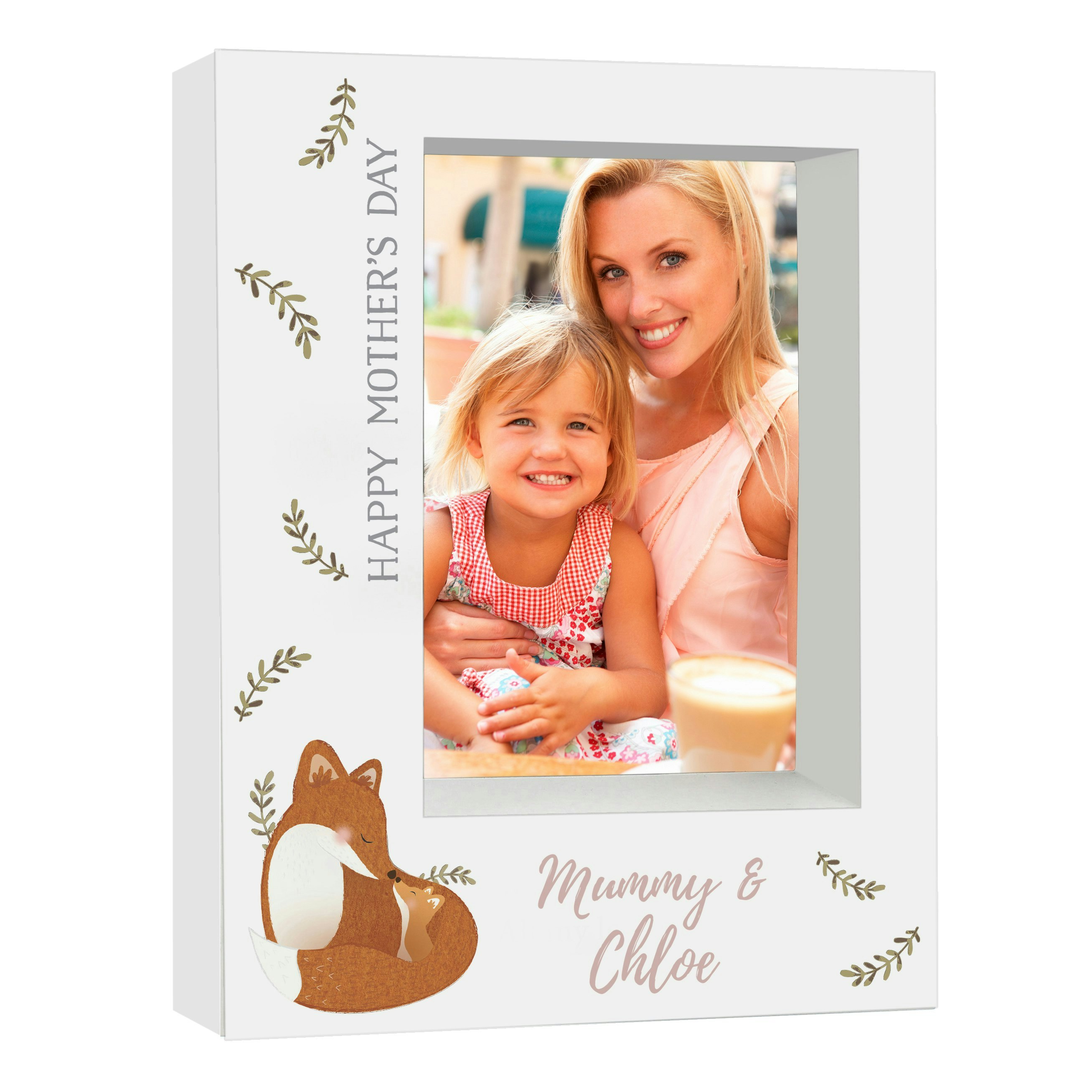 Personalised Memento Company Personalised Mummy And Me Fox 5X7 Box Photo Frame