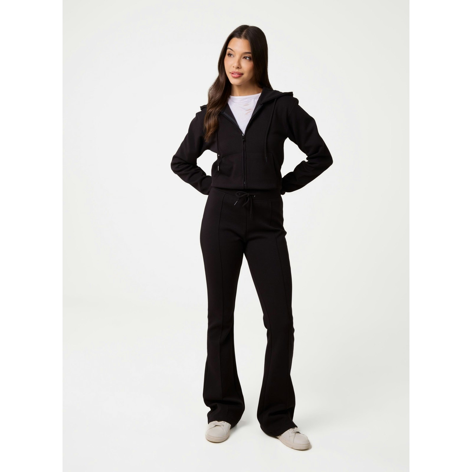 Pink Vanilla Pink/Black Vanilla Pin Tuck Jersey Flares - M